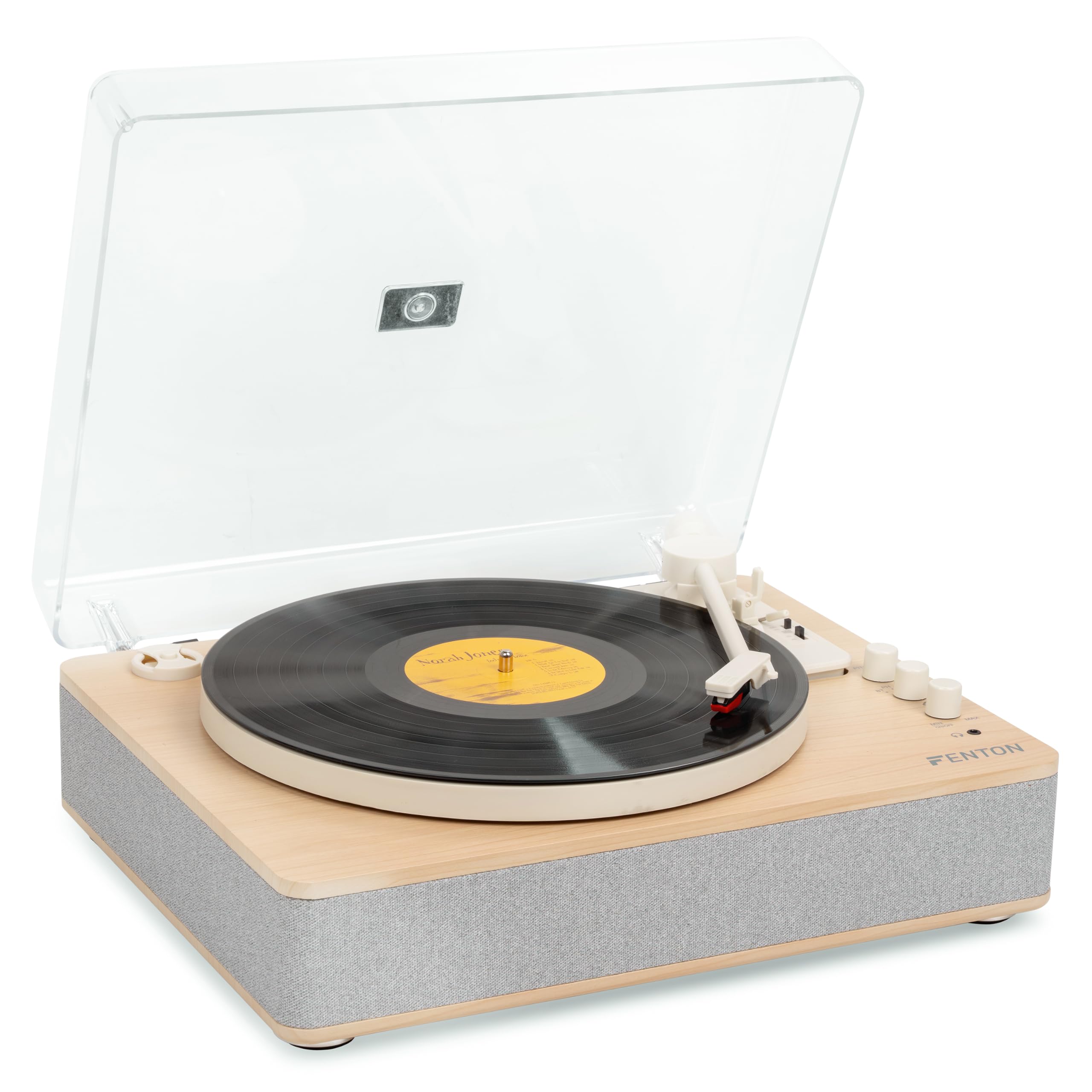 Fenton RP162S - Giradischi in vinile Bluetooth con altoparlanti integrati, colore acero, riproduzione 33, 45 e 78 giri, trasmettitore Bluetooth, ideale per decorare e ascoltare i tuoi vinili