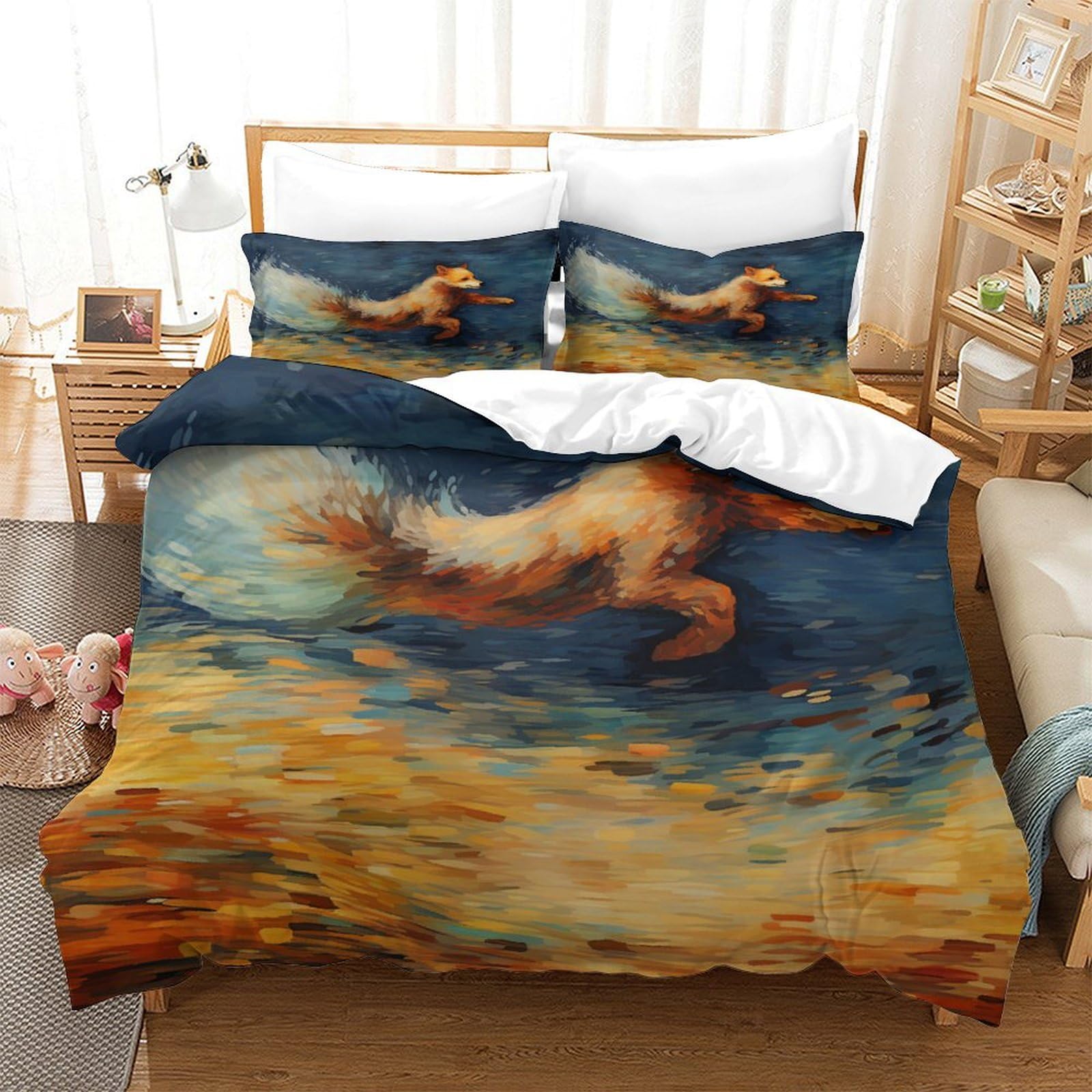 P1S9U7W5Y Artistic 3D Printed Horse Duvet Cover Set 3pcs Microfiber Horse Bedding Set King