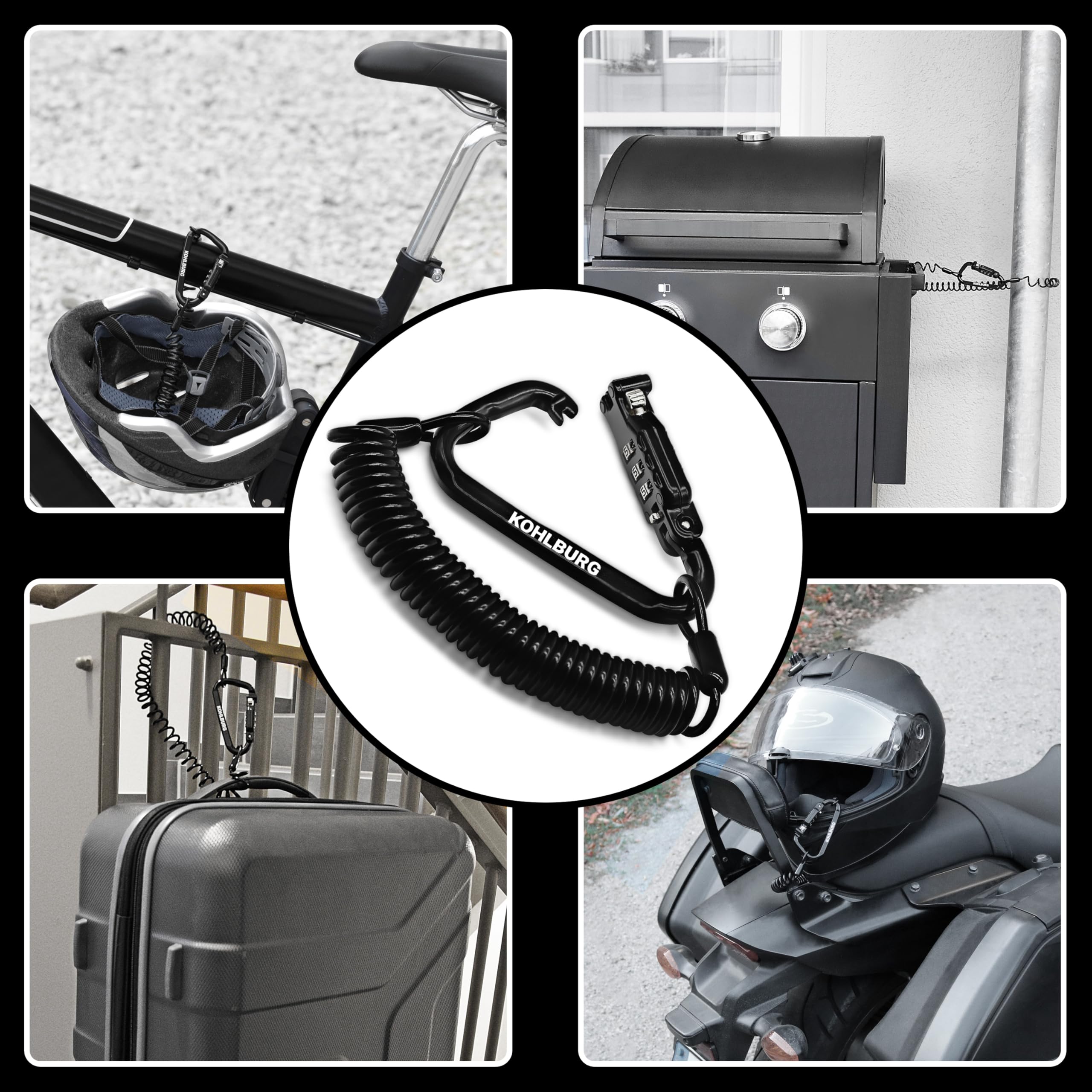 Lucchetto per casco da moto, lucchetto a combinazione con