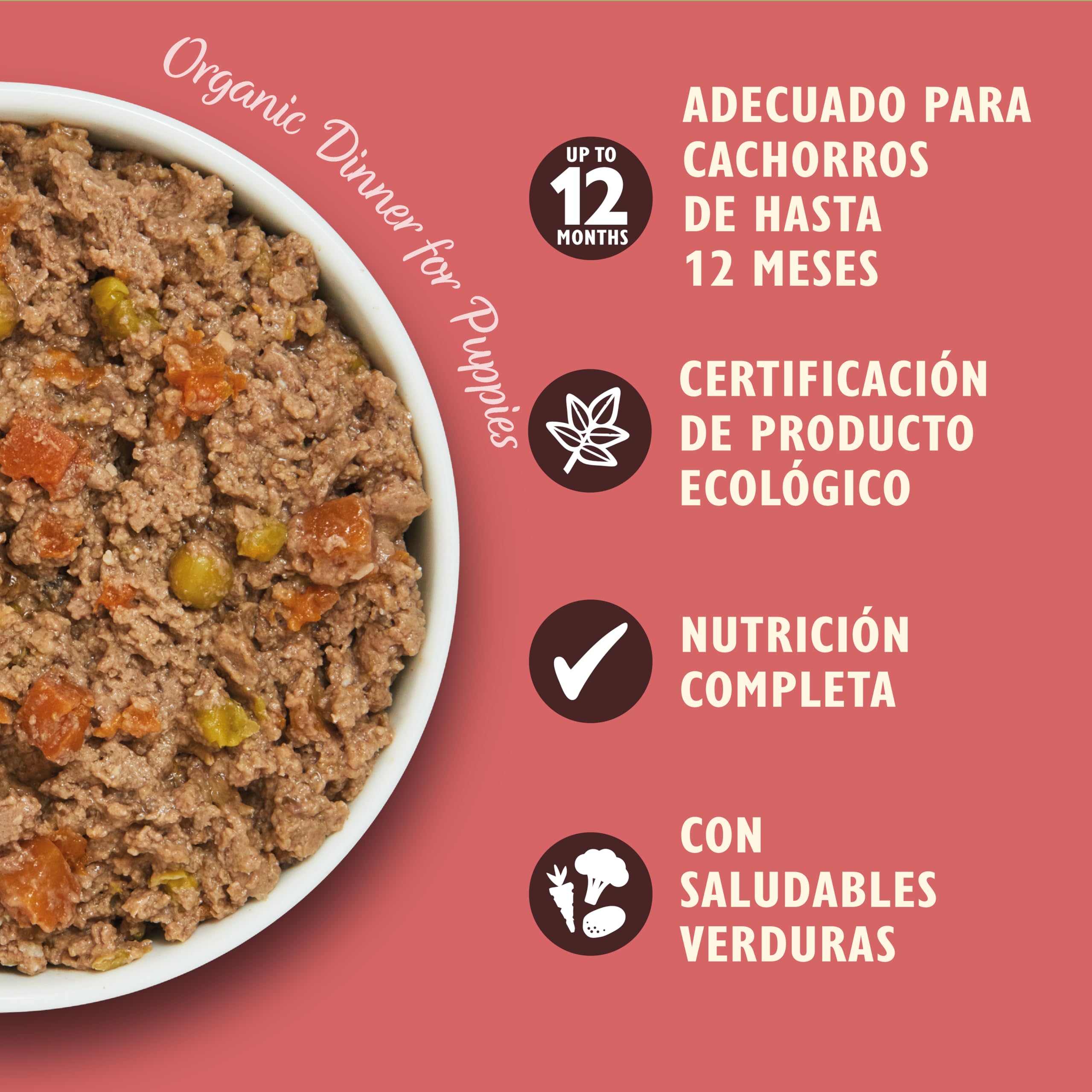 Lily's Kitchen Elaborado con Ingredientes Naturales alimento húmedo para Cachorros Bandeja orgánico Cena con Pollo y Verduras 11 x 150g