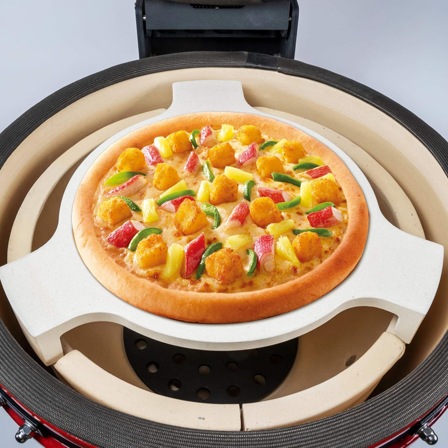 Buy Charapid Pizza Stone Heat Deflector With Legs 13 Ceramic Plate Setter Smoking Stone Deflector For Kamado Grill Online In Indonesia B08d9cwp2n