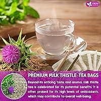 Vista 9 de FreshDrinkUS, 15 bolsas de té de cardo mariano premium, 100% natural y puro de semillas de cardo mariano. Té de hierbas con semillas de cardo