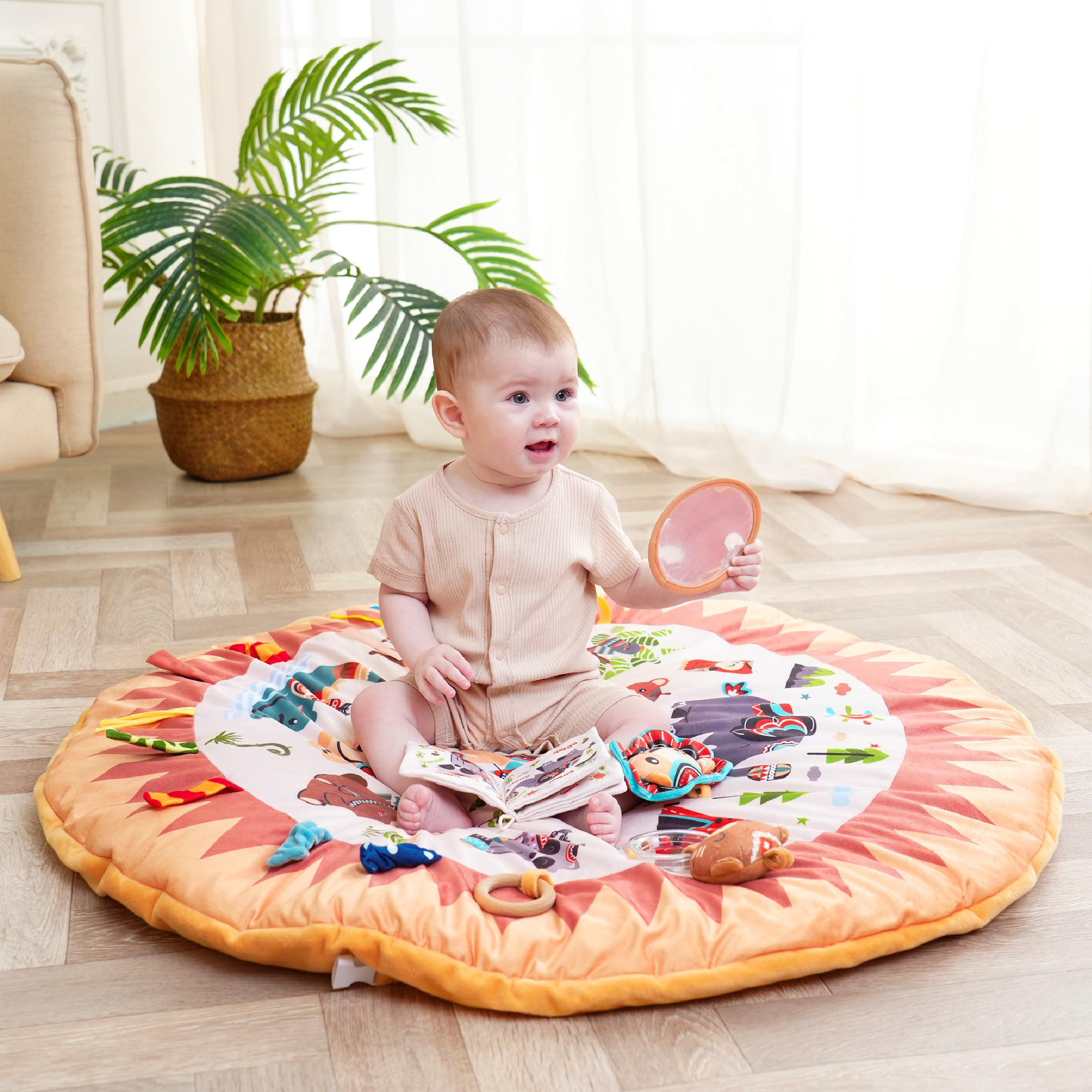 8-in-1 Buiktijd Speelkleed & Ballenbak met 6 Speeltjes | Baby Gym Spee