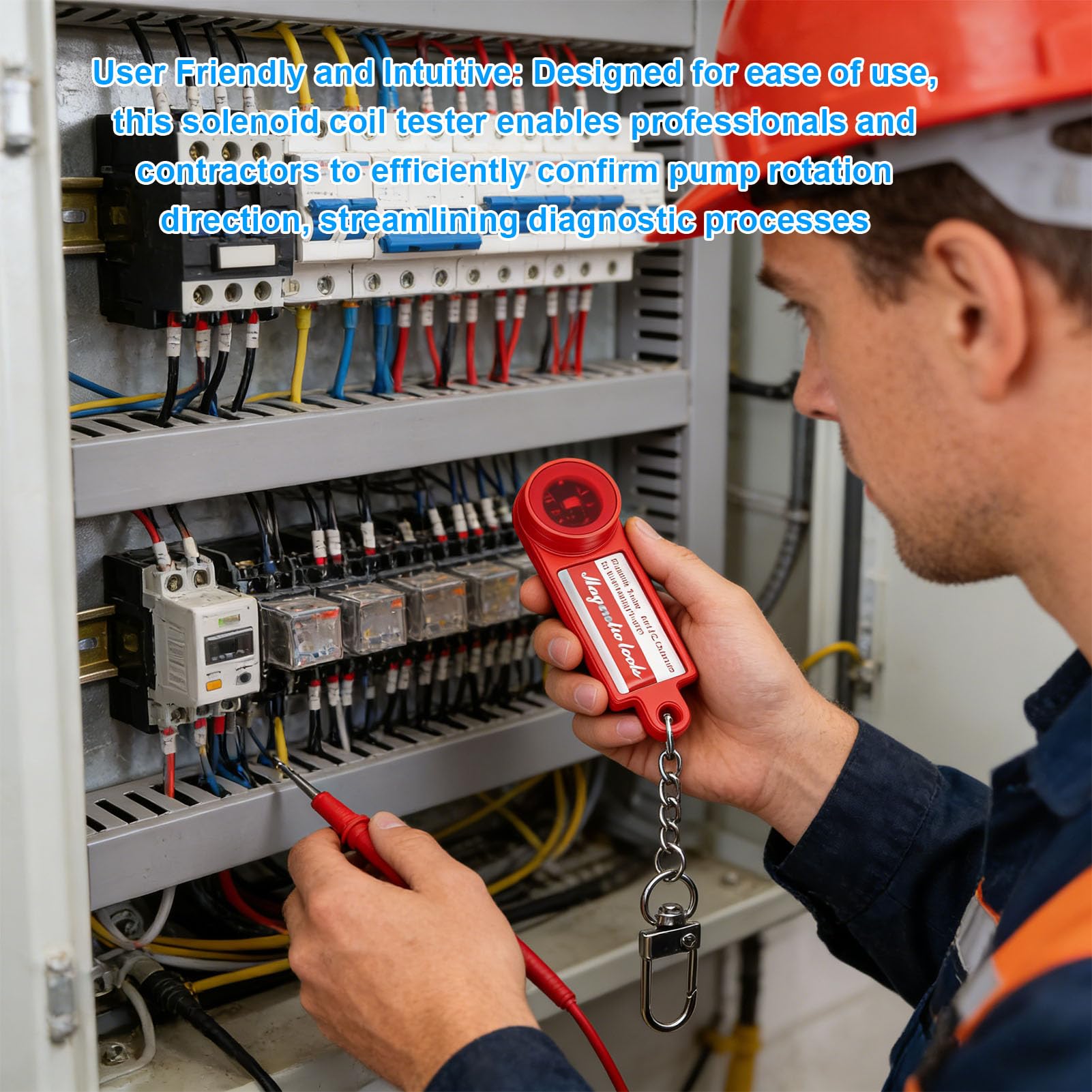 Testeur de Bobine D'électrovanne, Indicateur de Champ Magnétique avec Détecteur de Rotation de Pompe, pour L'entretien des Canalisations CVC et Bobines AC et DC