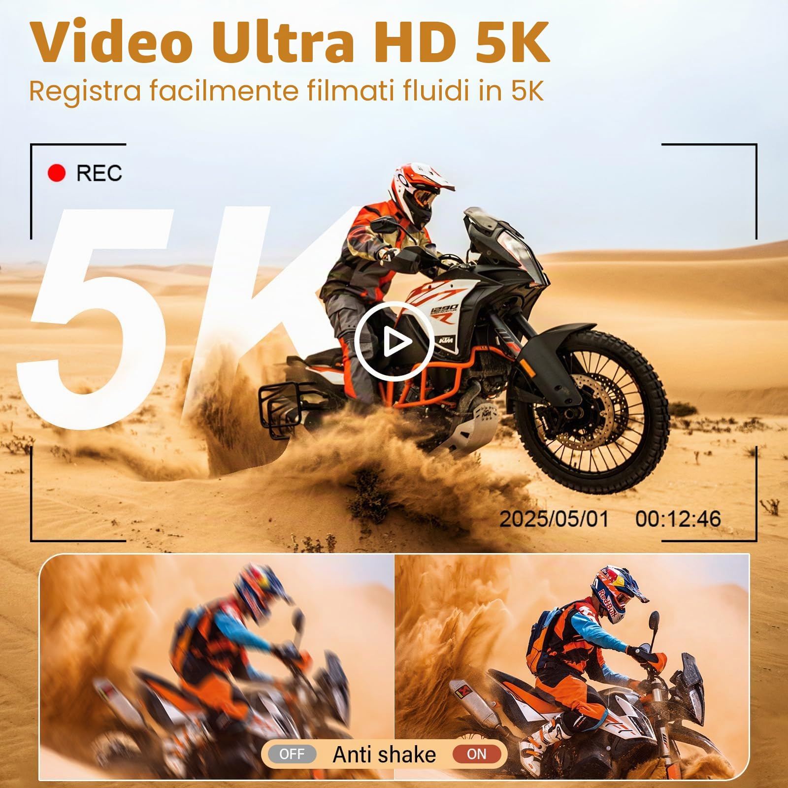 Fotocamera digitale 5K – WiFi 75 MP fotocamera per fotografia – fotocamera UHD Vlogging per YouTube con schermo 3 pollici 180 ° Flip Screen – Autofocus Compact Video Travel Camara con zoom 18X, scheda