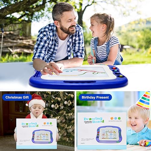 Miniatura 6 de Tablero magnético de dibujo, tablero grande para garabatos, juguetes para niñas y niños de 3, 4, 5, 6, 7 años, regalo para niños y niñas, un