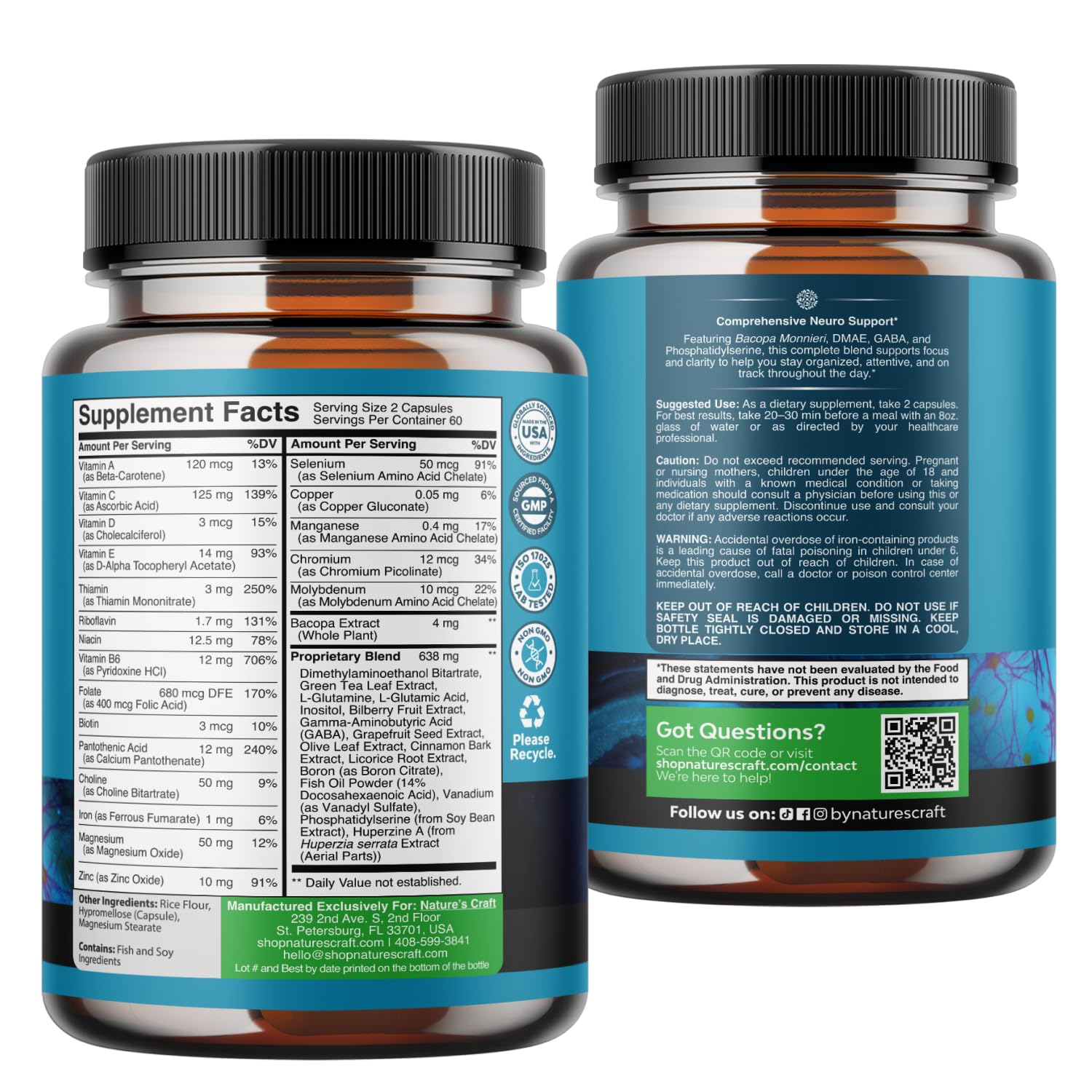 Neuro Health Brain Supplements for Memory and Focus - Nootropic Pills 120ct — Amazon image 7