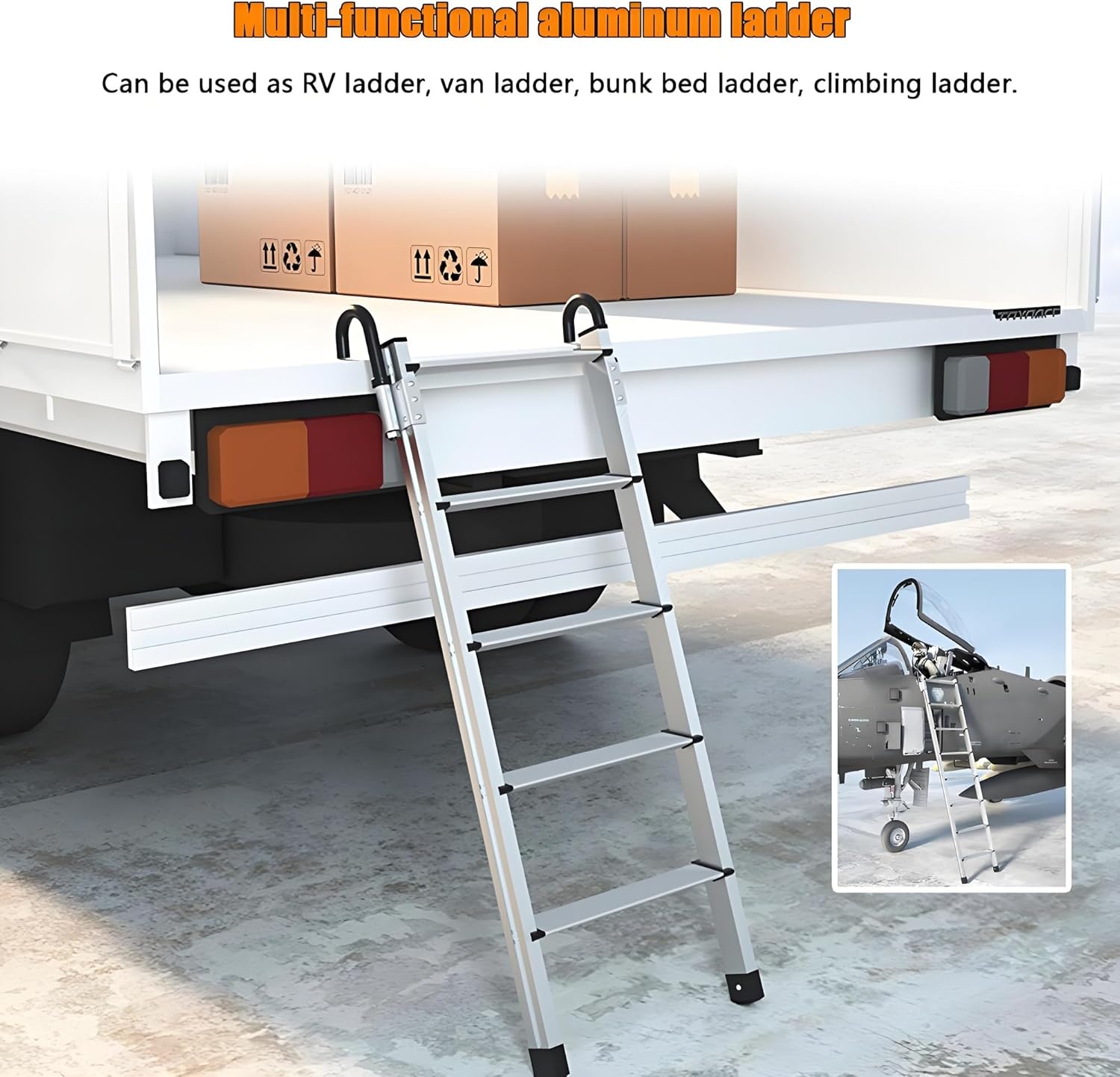 Portable Multi-Purpose Ladder with Hooks for Bunk Beds, RVs, and Truck Tailgates