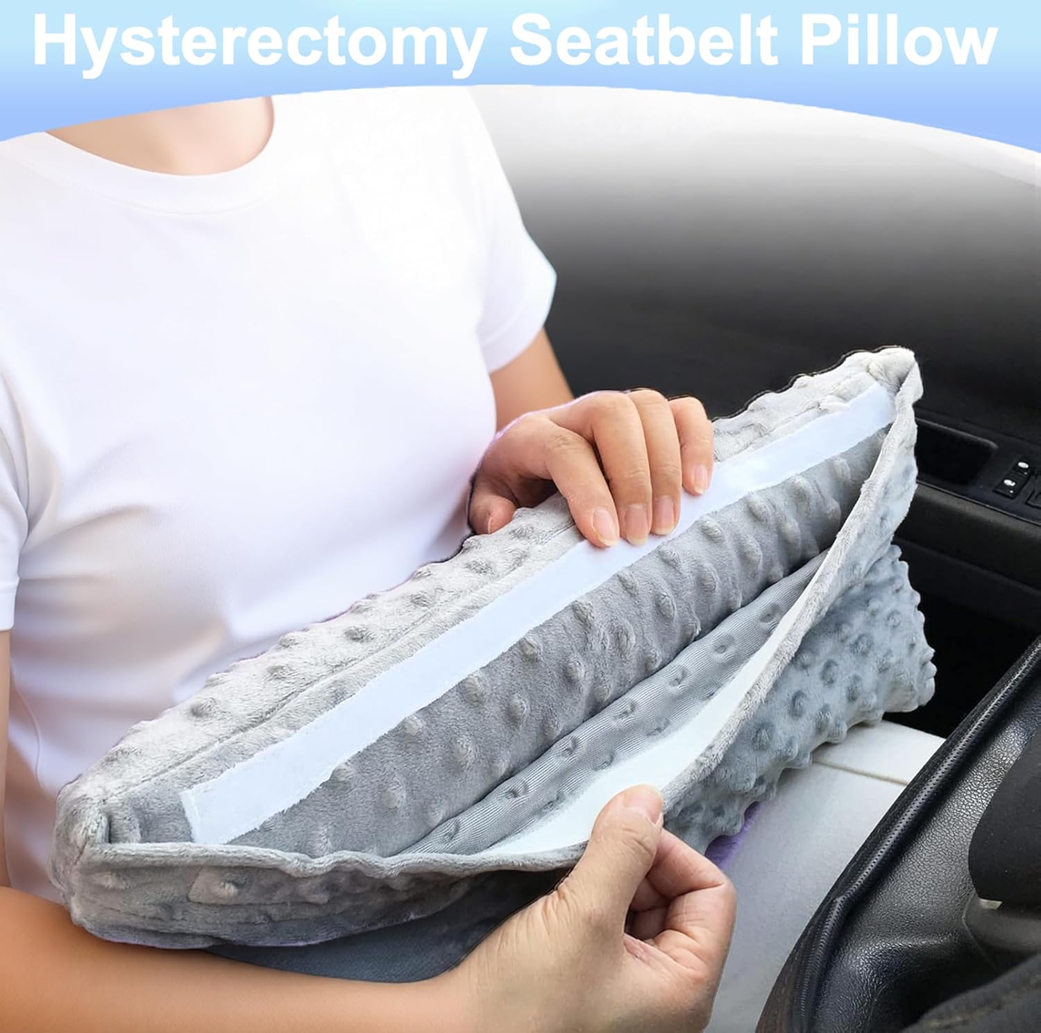 Hysterectomy Pillow, Mastectomy Pillow, 3 Pcs-Hysterectomy Recovery Must Haves, Surgery Recovery Ice/Hot Pack, Seatbelt Pillow, C-Section Recover Essentials