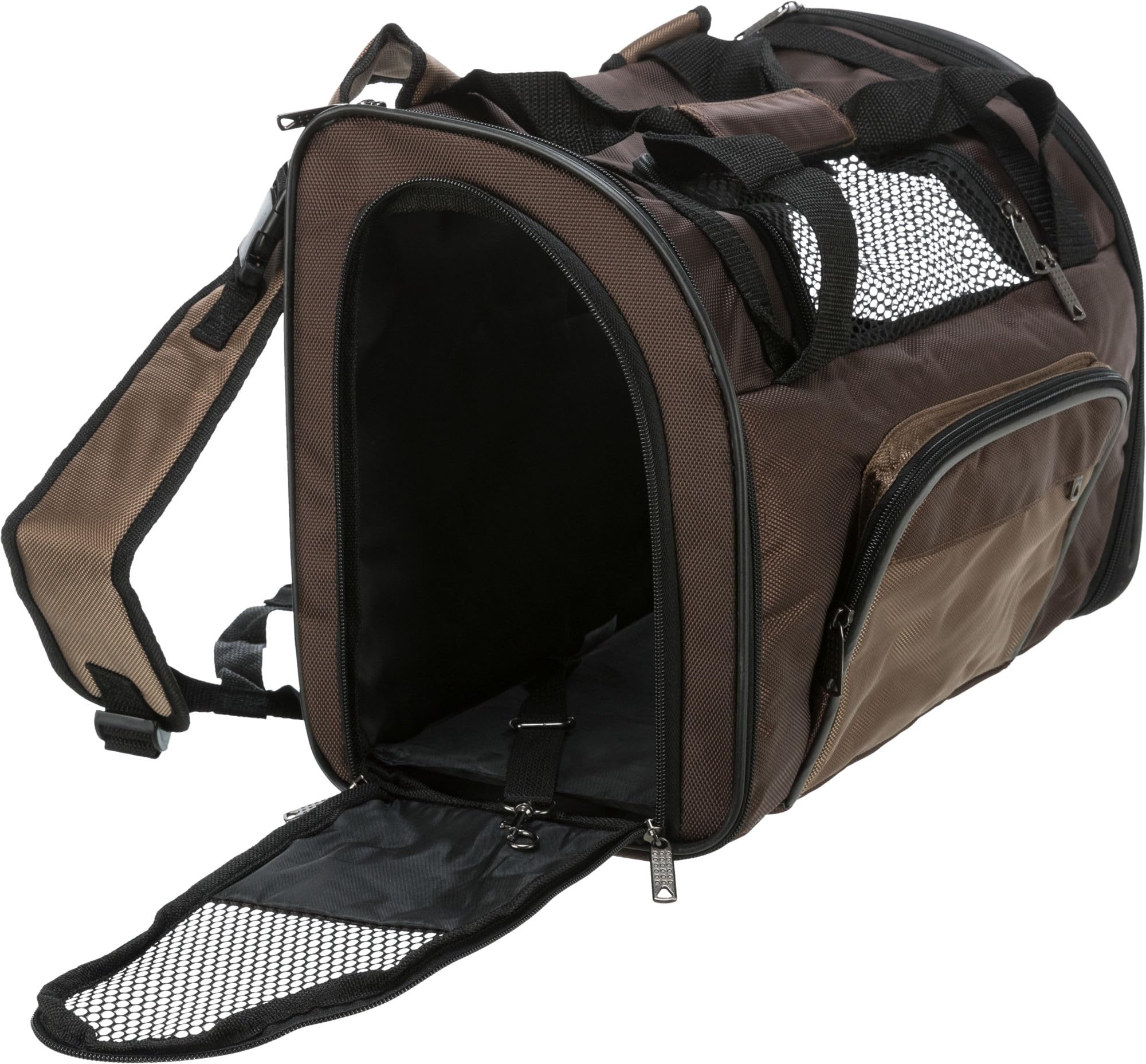 TRIXIE 28871 Deluxe Zaino per trasporto cane/gatto, Marrone / Beige, 41 x 30 x 21 cm
