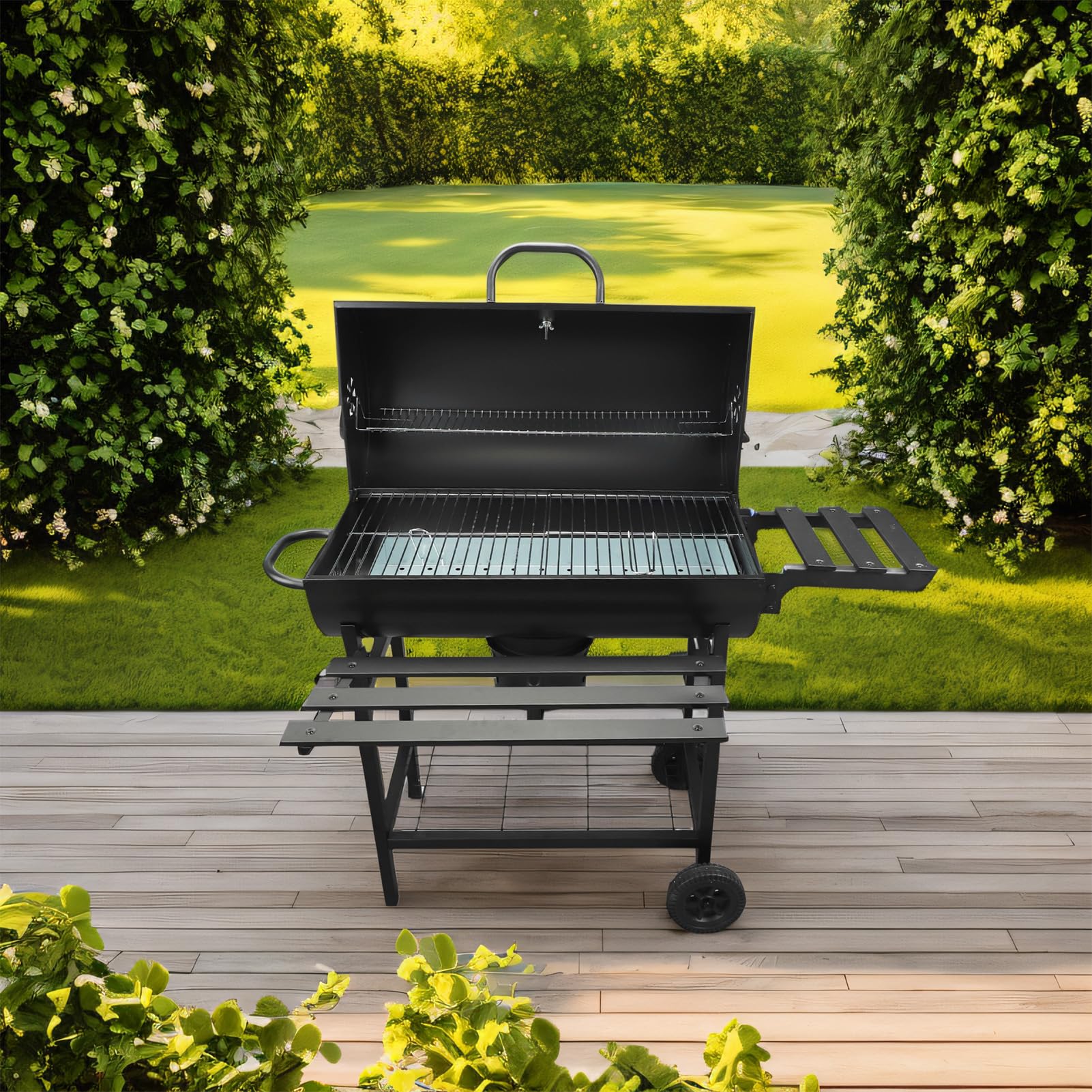 Grill na świeżym powietrzu Wielofunkcyjna kuchenka do grillowania ze stali stopowej Ogród Camping Przenośny grill węglowy