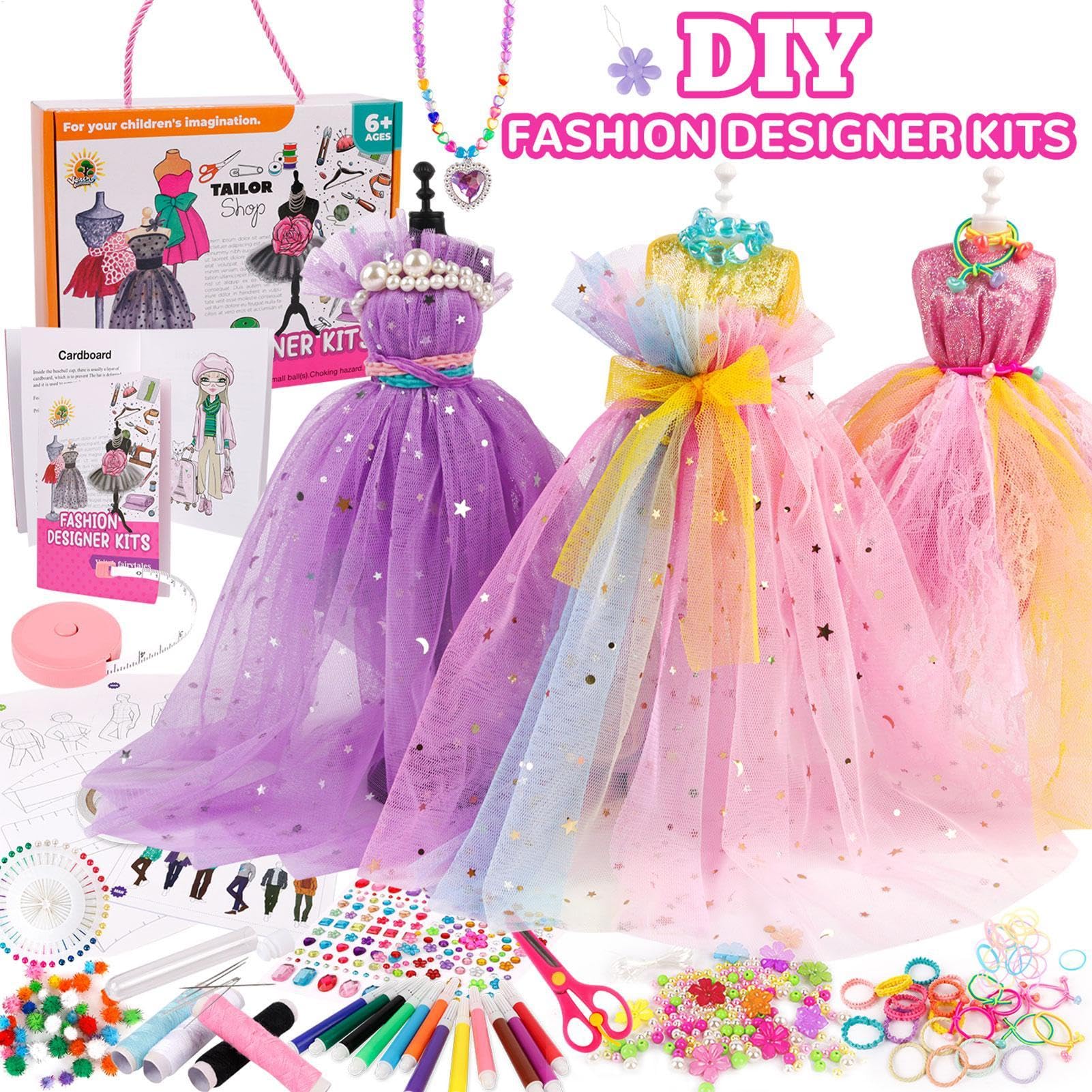 Modisches Design-Set für Mädchen: Nähset mit 2 Halterungen für