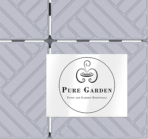 Miniatura 7 de Pure Garden 50-LG1169 - Azulejos para patio y terraza, diseño de diamantes entrelazados para suelos, resistentes a la intemperie, para exteriores