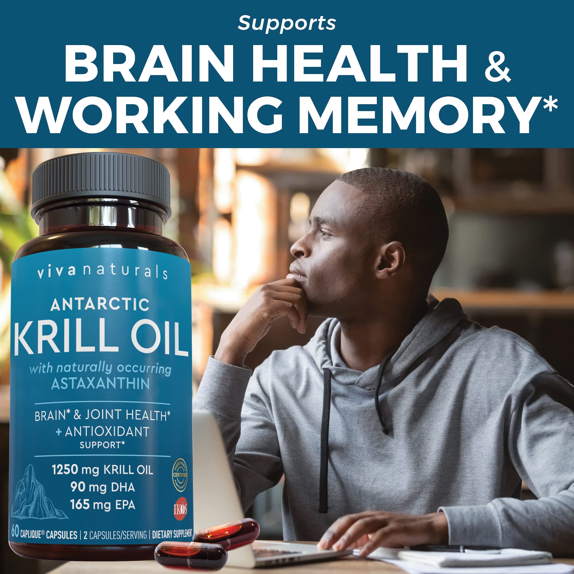 Buy Viva Naturals Antarctic Krill Oil DHA Supplements with Omega 3