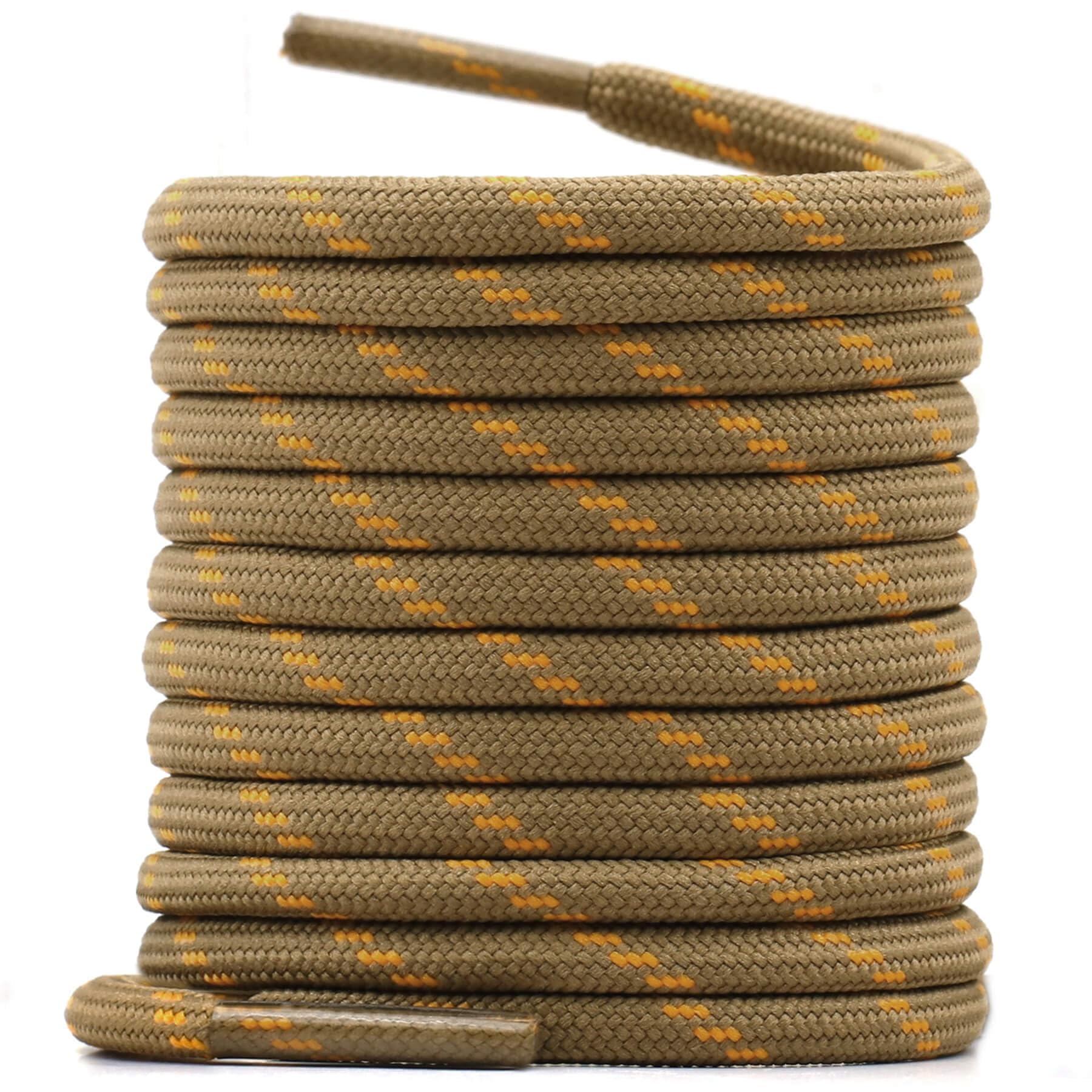 WEGOODZF Round Walking Boot Laces: 4.5MM Thick Heavy Duty Shoelaces for Outdoor Hiking Shoes Work Boots 2 Pairs Non Slip Safety Bootlaces for Men Women