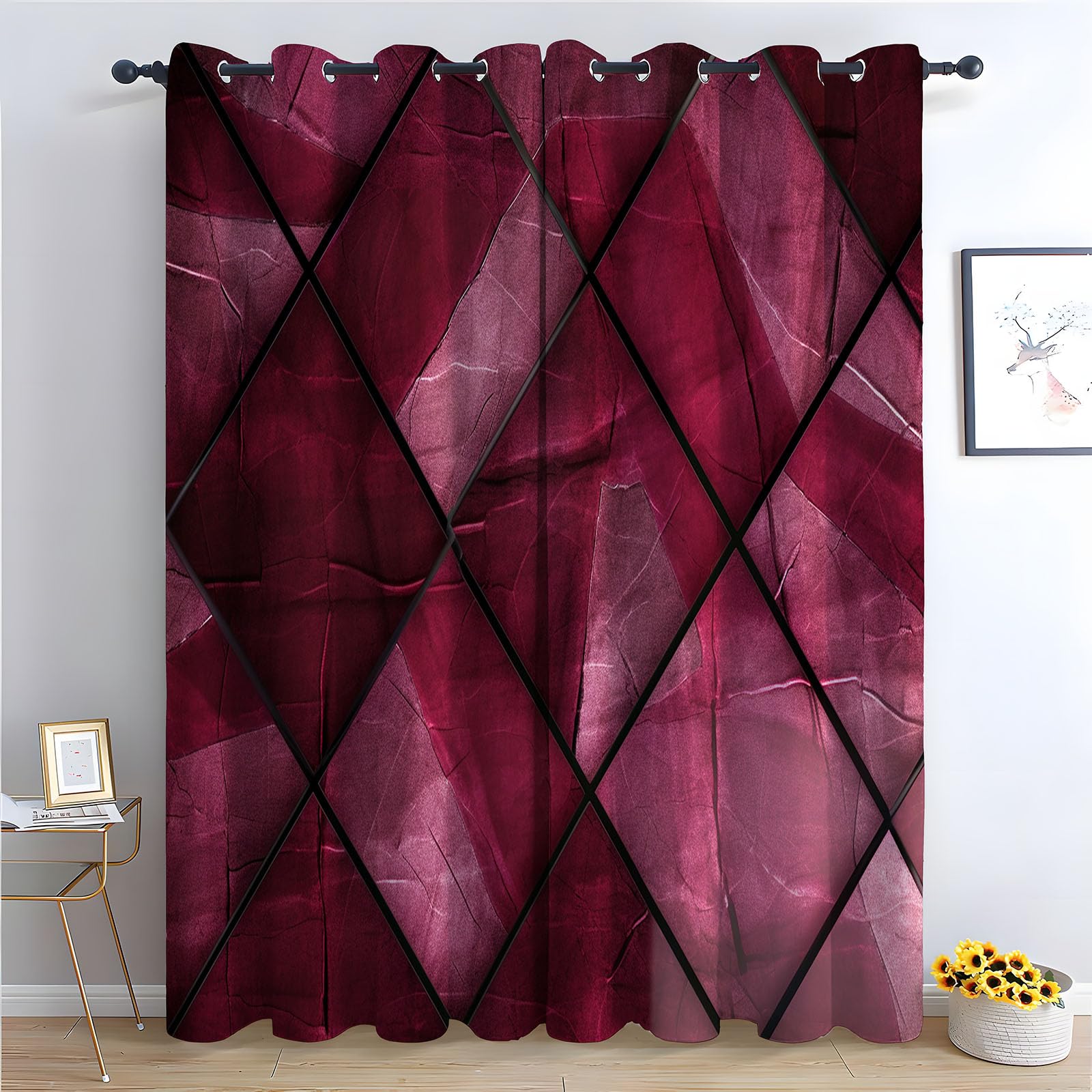 Rideaux occultant marron craquelé pour bloquer la lumière et décorer une chambre