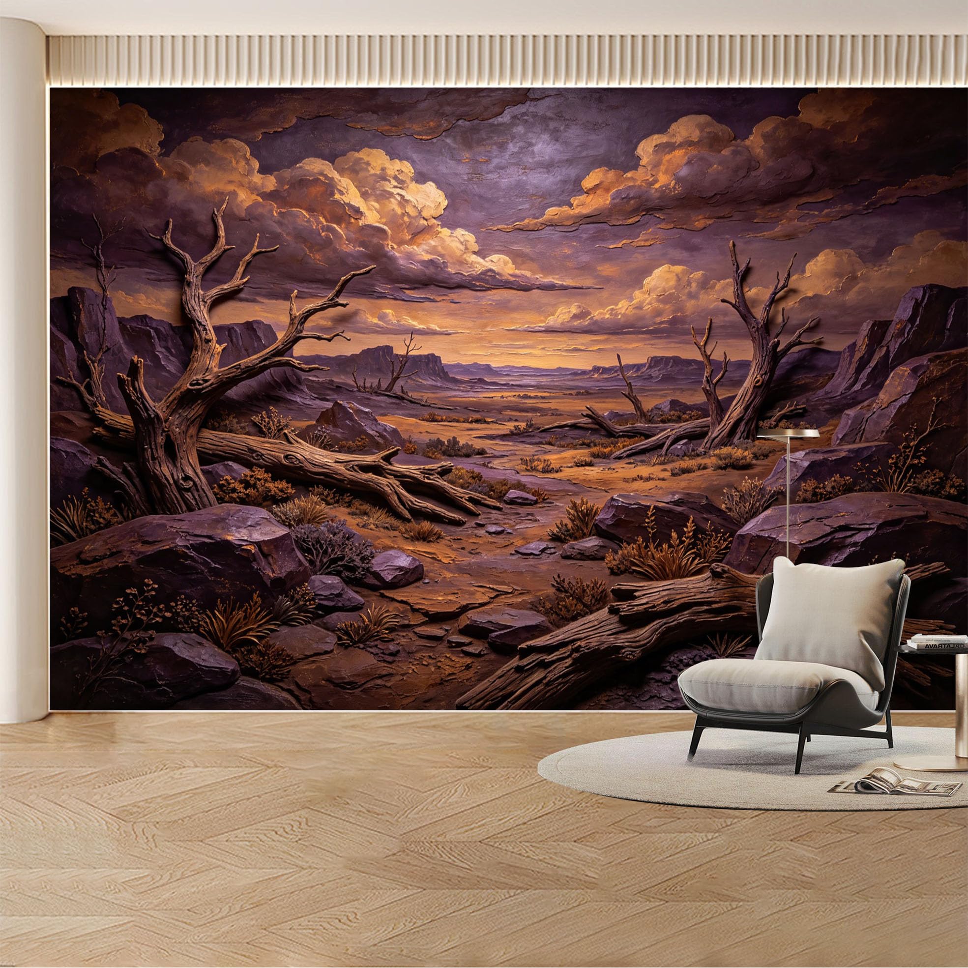 Custom Wall Mural Wallpaper Desert Canyon Landscape Nature Wall Decor Large Wall Art Vintage Sunset Removable SelfAdhesive Large Photo for Living Room， Bedroom， Office