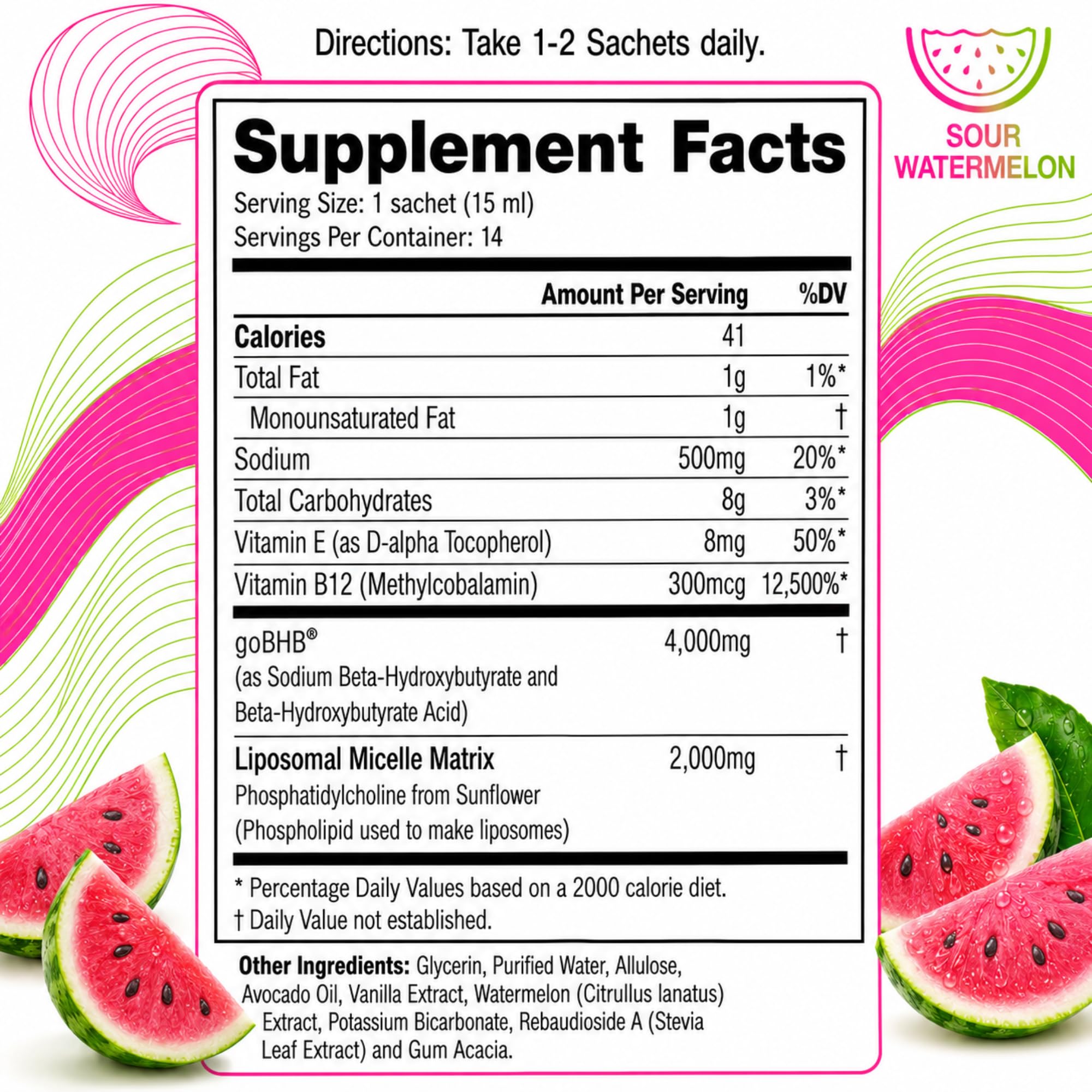 LET GO BHB Ketone Gel, Liposomal, Caffeine Free Energy, Watermelon, 14ct — Amazon image 6