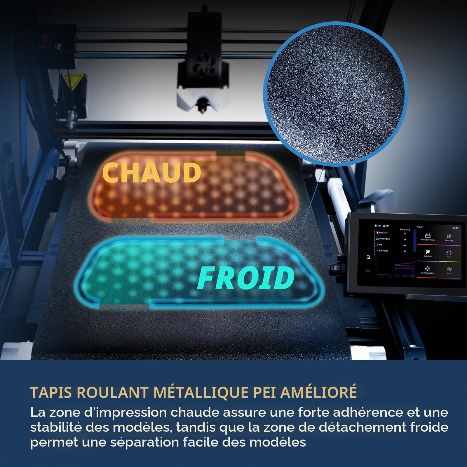 IdeaFormer Imprimante 3D IR3 V2 avec convoyeur, 250×250×∞mm Ceinture Infini Z Métal Machines à écrire 3D Longue, Empilage et Grand Modèle, Max 400mm/s