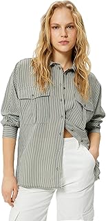 قميص كلاسيكي بأكمام طويلة ومقاس كبير للنساء من كوتون عبوة قطعة واحدة