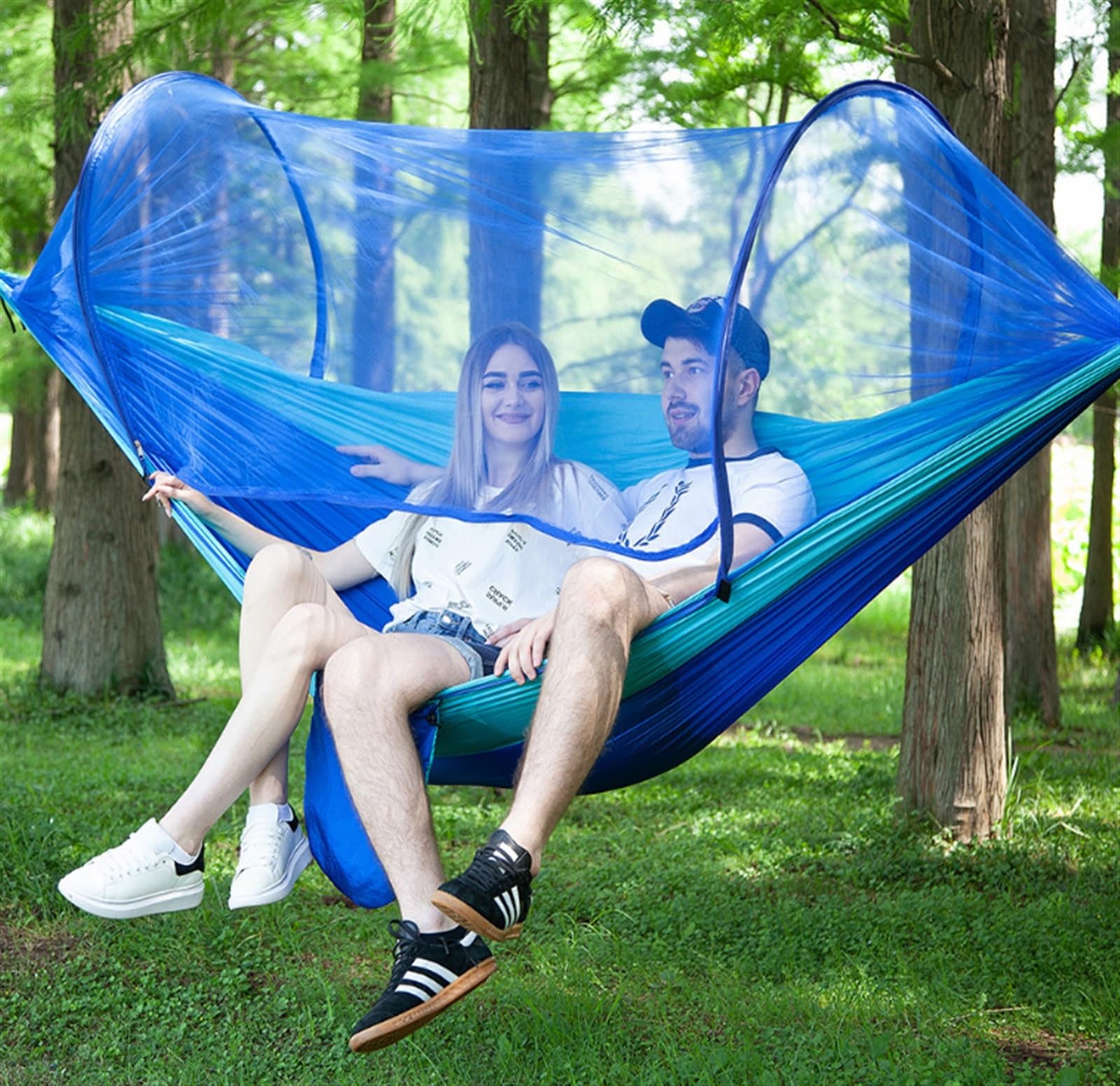 Hamak Hamaki Przenośne Hamaki Z Moskitierą Lekki Nylonowy Hamak Spadochronowy 290x140 Cm Do Podróży Hamak kempingowy(A)