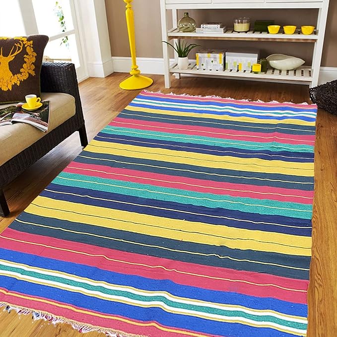 Casual Floor Mat (Multicolour, Cotton, Length 5.8 Feet X Breadth 3.5 Feet)