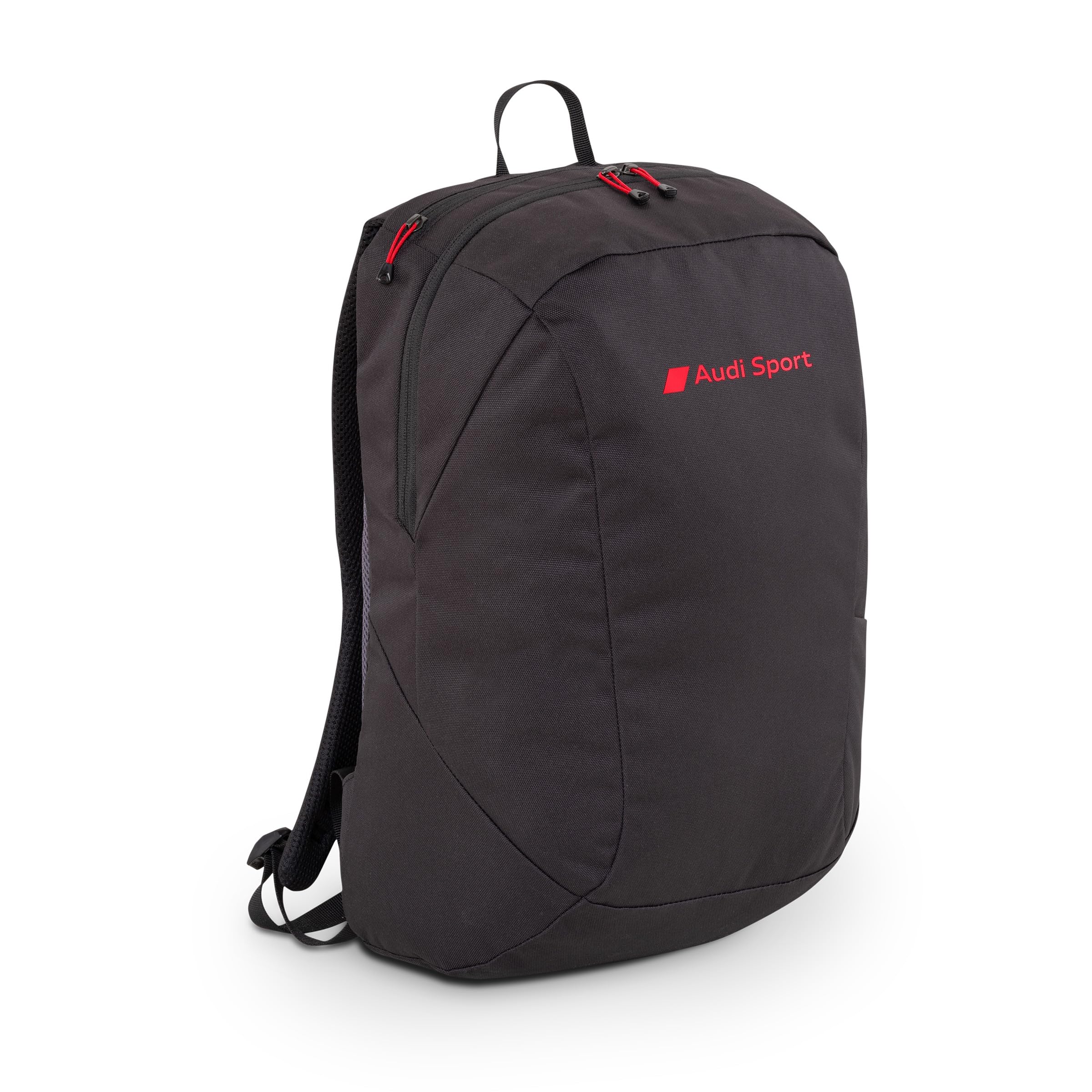 Audi 3152500600 Rucksack Backpack Daypack Tasche Tagesrucksack, schwarz, mit Audi Sport Schriftzug in rot