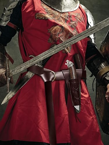 Miniatura 7 de Janmercy 4 piezas de espada medieval renacentista para cinturón de esgrima para disfraz de niños, soporte de espada de cuero para fiesta de Halloween