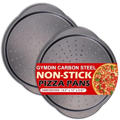 Gymdin 13 Round Pizza Pan for Oven 2 Pack