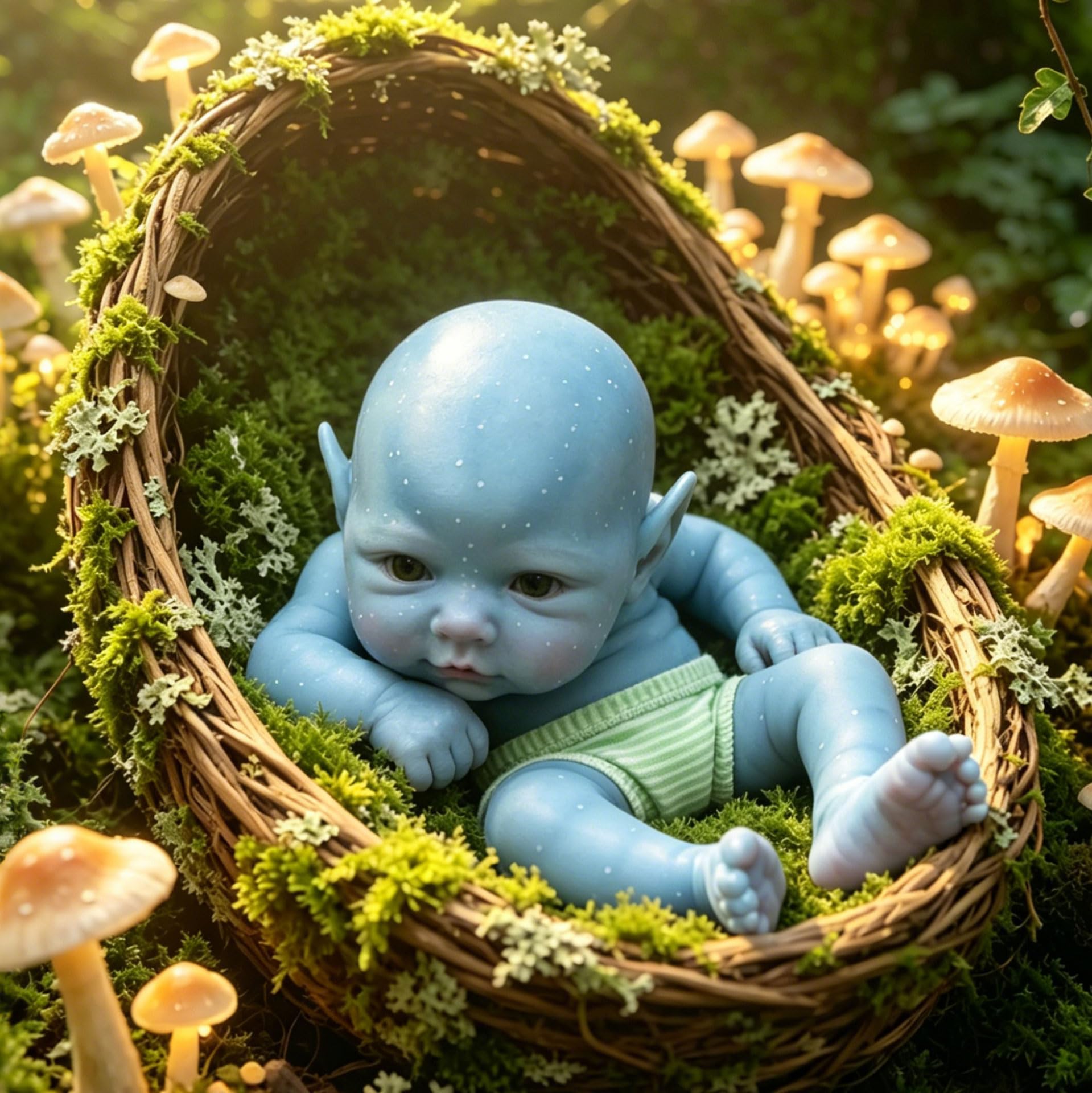 Anano 12" Full Body Silicone Baby Dolls Reborn Avatar Not Vinyl, Lifelike Alien Baby Avatar Action Figures Ava The 3D Doll Elf Bebes Reborn Toy For Kids Age 3+