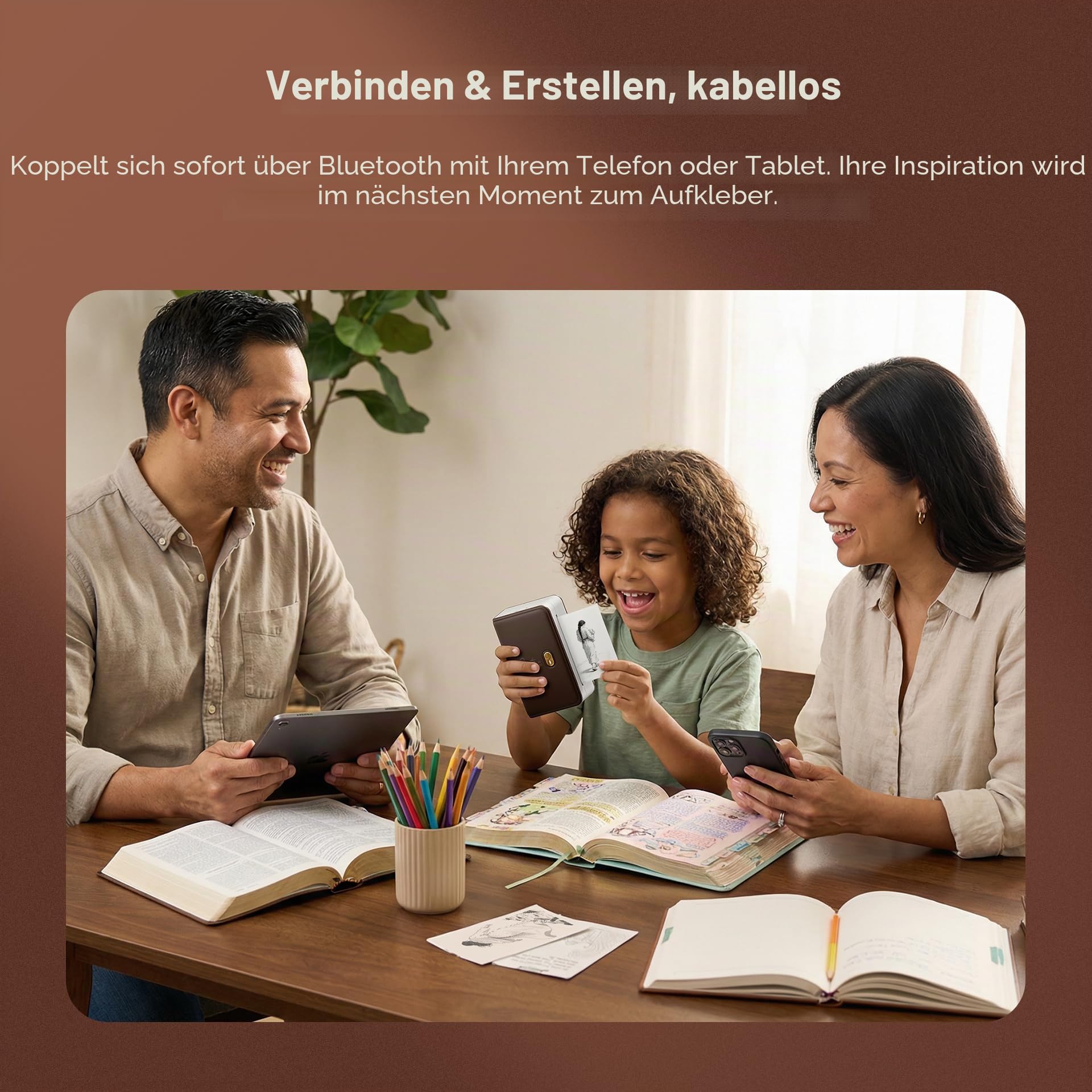 Bibel-Aufkleber Mini Tragbare Thermodrucker FP31, Zubehör für Bibelstudien, Bibelgeschenke für Frauen, Männer, Kinder, Christen, kompatibel mit 53-80 mm Thermopapier, inklusive 4 Rollen
