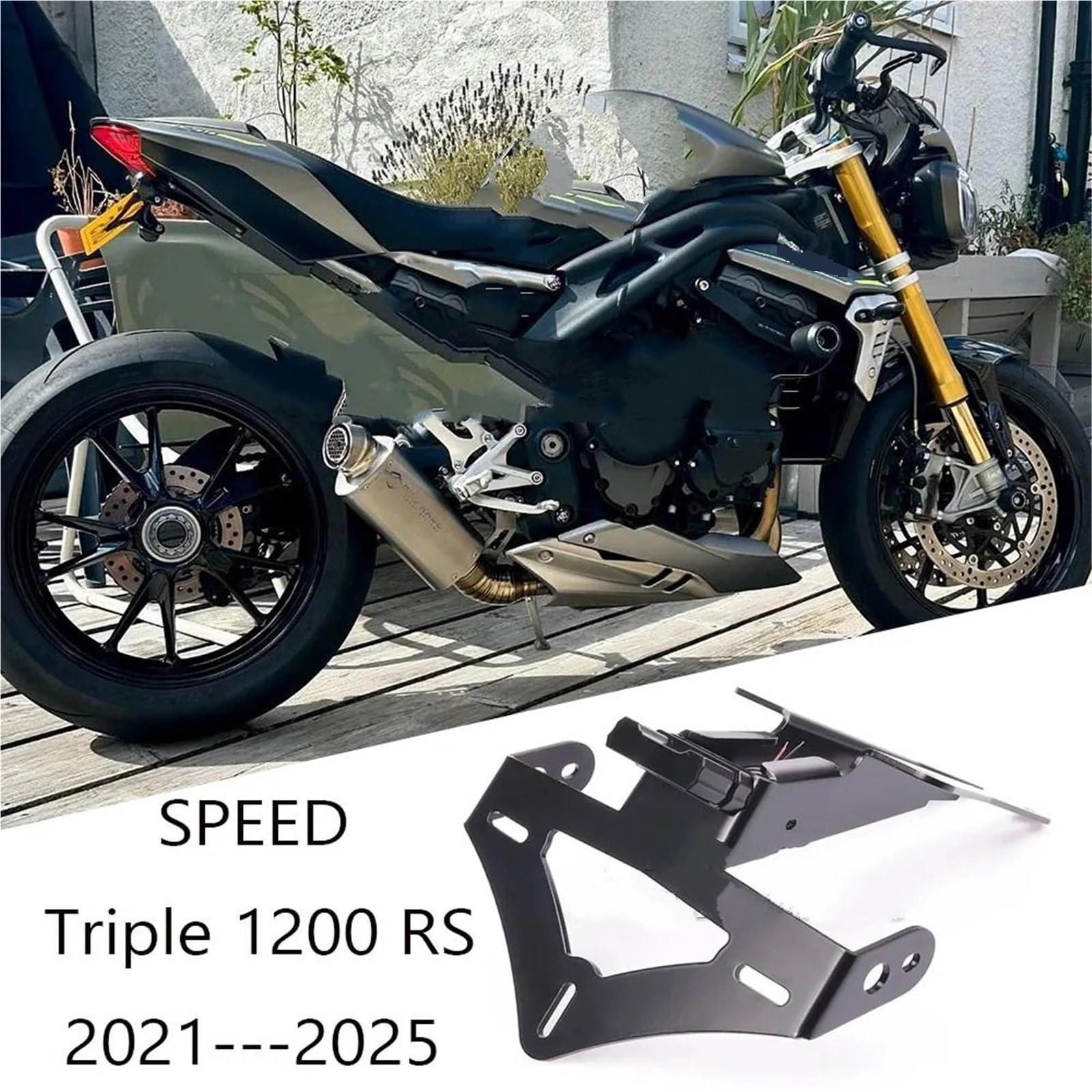 Ramka tablicy rejestracyjnej Pasuje do Triumph Speed ​​Triple 1200 RS RR Tail Tidy uchwyt tablicy rejestracyjnej 2021-2025