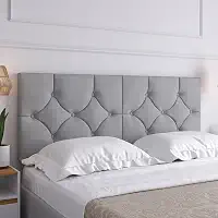 Cabeceira Estofada Luxo Casal Cama Classic 1.60 Queen (Cinza)