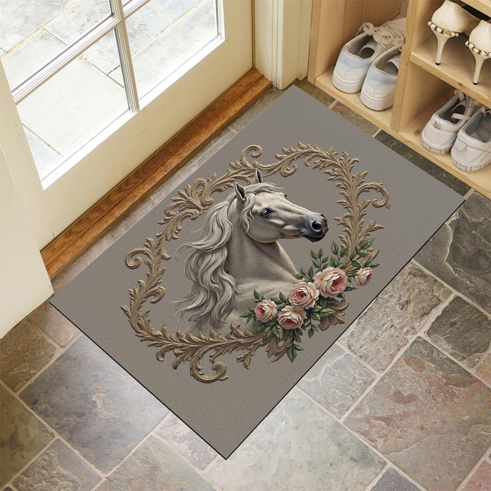 Paillasson Interieur Antidérapant et Absorbant Motif Cheval