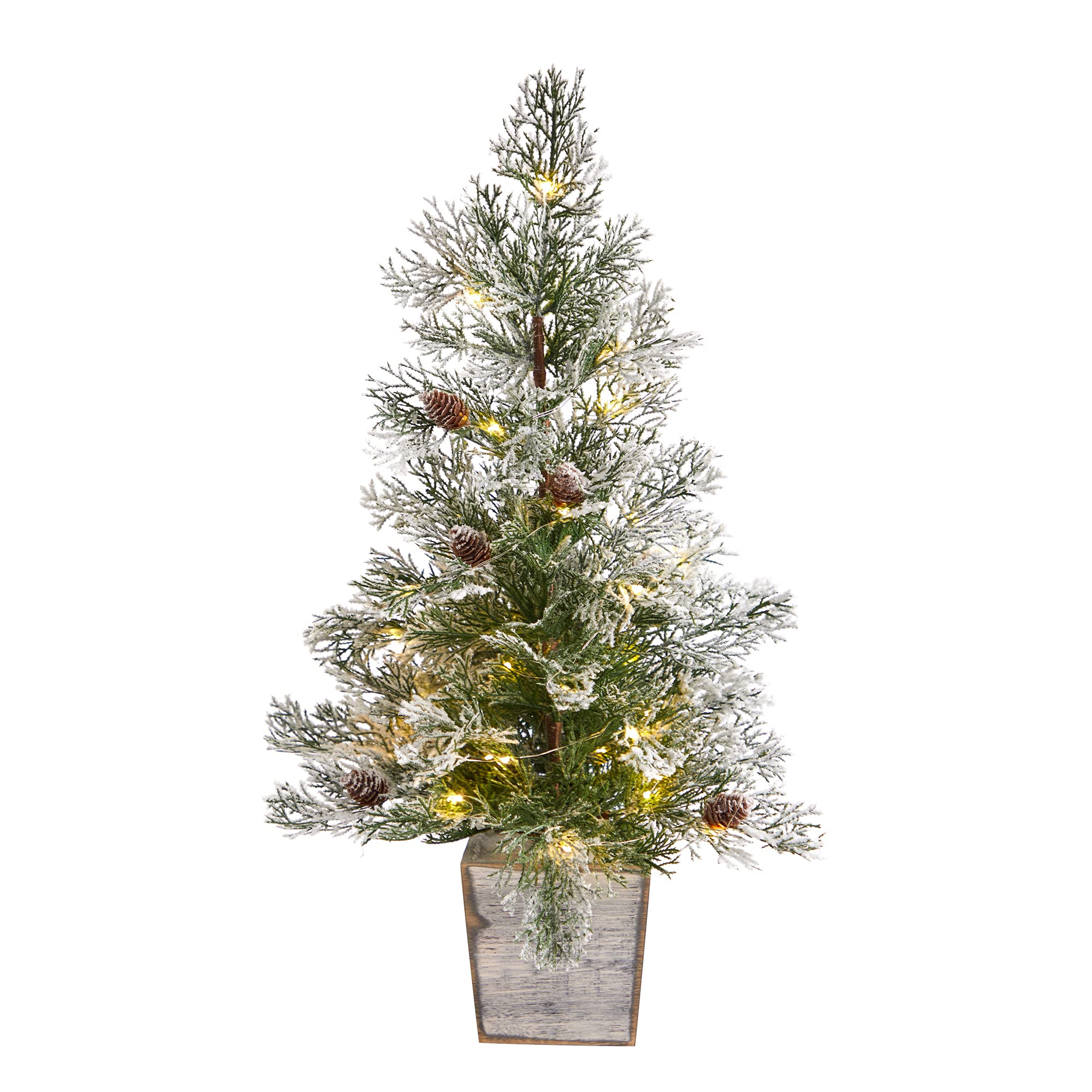 Photo 1 of 2ft. Frosted Pre-Lit Artificial Christmas Tree