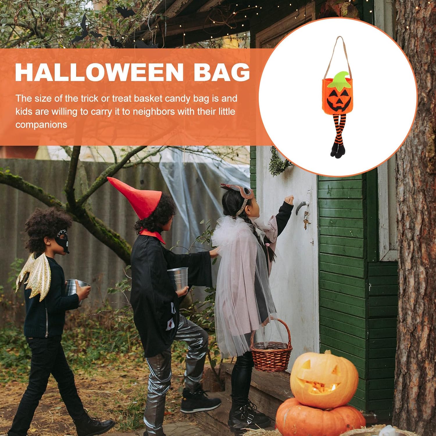 Halloween Themed Candy Bag Extended Style Cloth for Boys and Girls Season image 4
