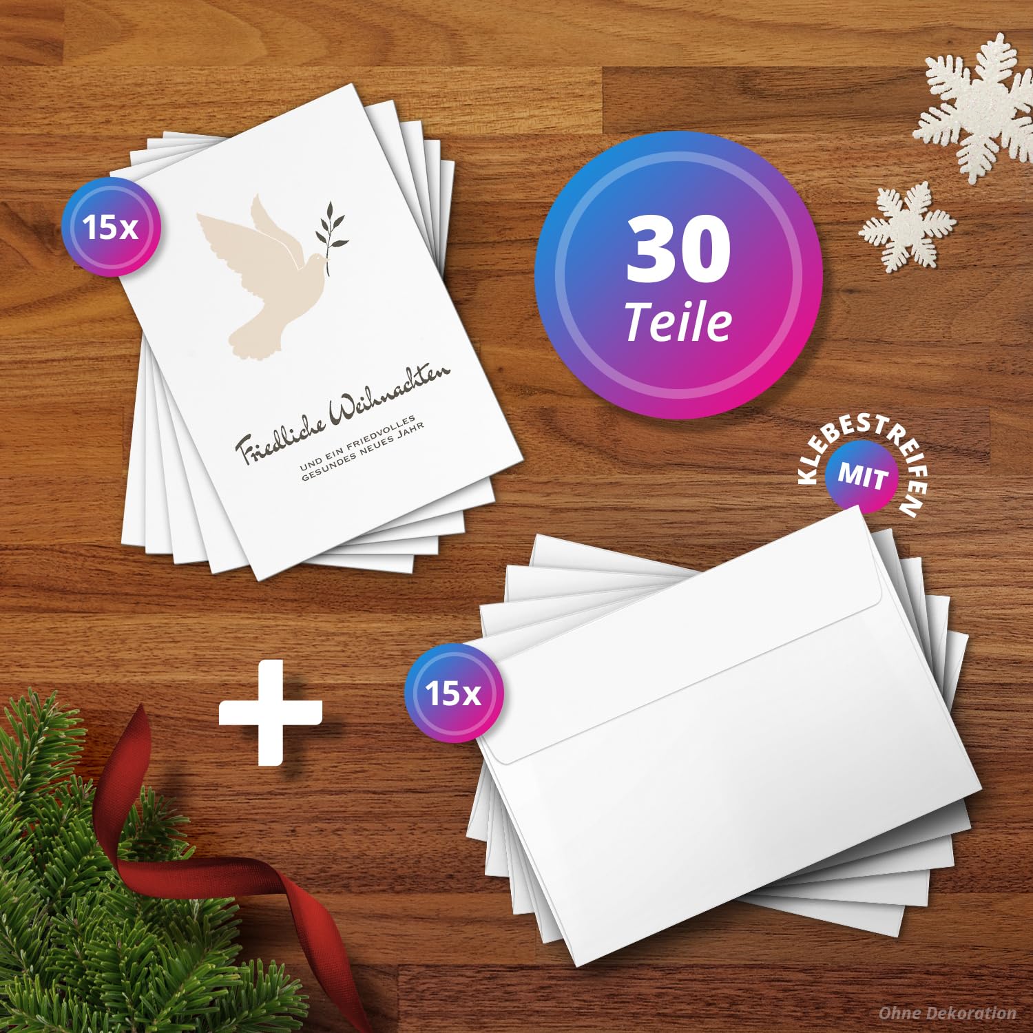 10 Moderne Weihnachtskarten Im Postkartenformat | Mit Umschlägen | Motiv Tafel & Kreide-Look | Nachhaltig In Deutschland Gedruckt