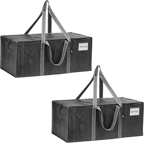 VENO Paquete de 2 bolsas de mudanza, bolsas de almacenamiento resistentes con doble asa, artículos esenciales para dormitorio, suministros de