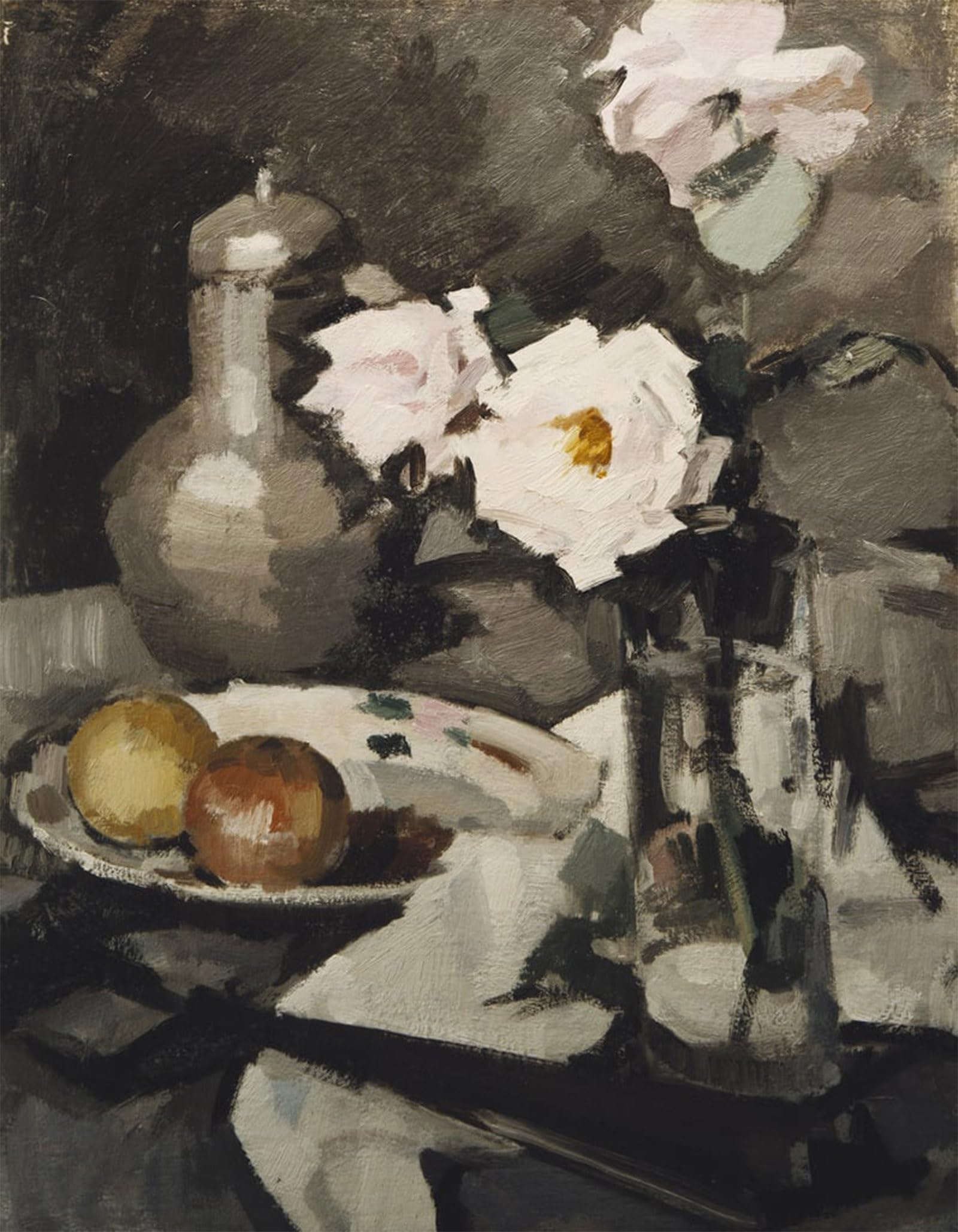 HRJUBWREE Famous Paintings Pictures Artwork Picture Pink Roses in a Glass Vase by Samuel John Peploe Photo Wall Print for Home Decor 60x90cm