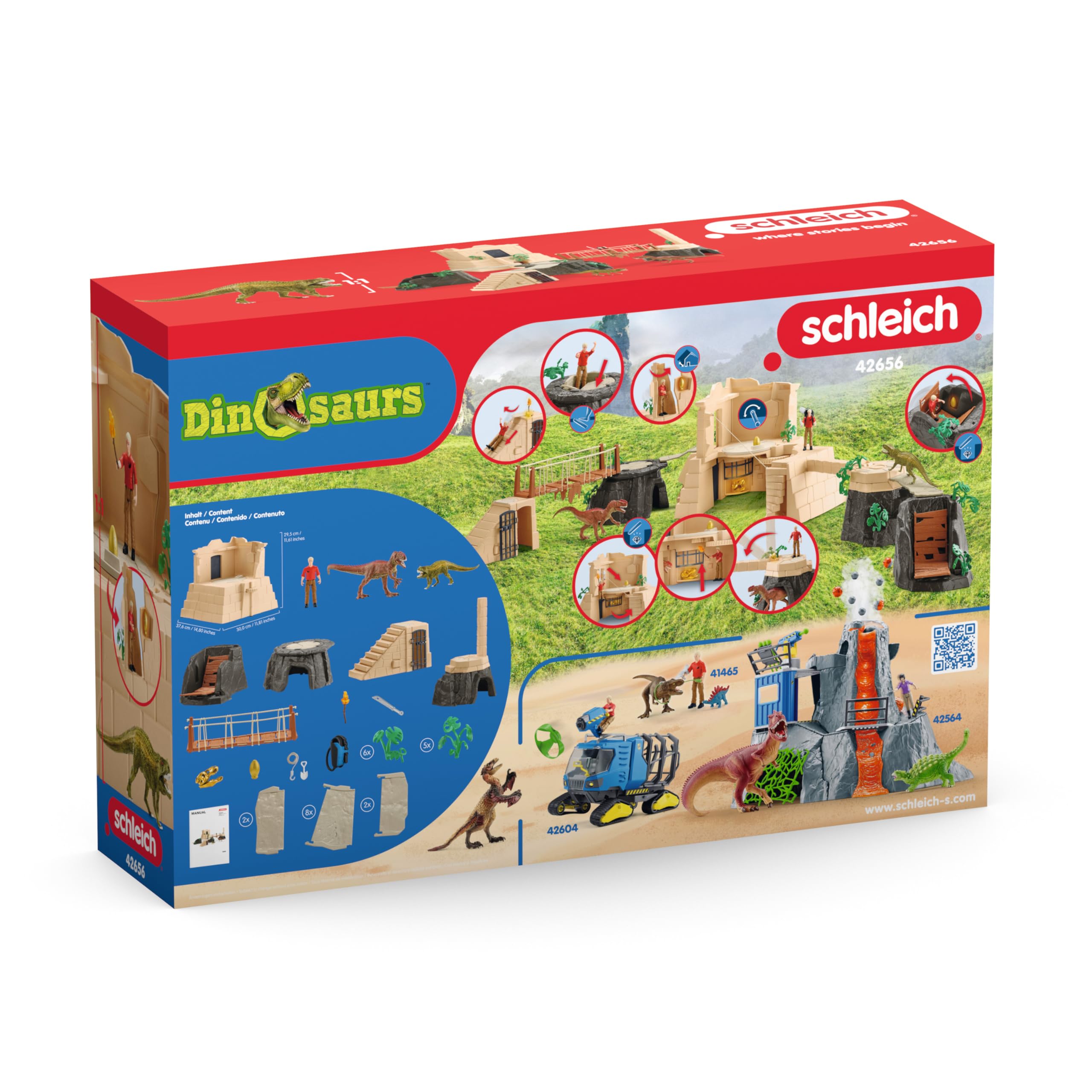 Schleich 42656 Wyprawa do Świątyni Dinozaurów Megazestaw, 169 kawałki, od 5 lat