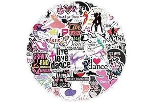 60PCS Dancing Stickers - Waterproof Vinyl Dancer Sticker Decal for Water Bottle,...