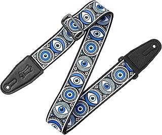 Levy's Leathers Clairvoyant Series 2" Wide Polyester Guitar Strap with Mystical Inspired Patterns and 36"– 60" Length Adjustment, Evil Eye Strap (MP2CVY-004)