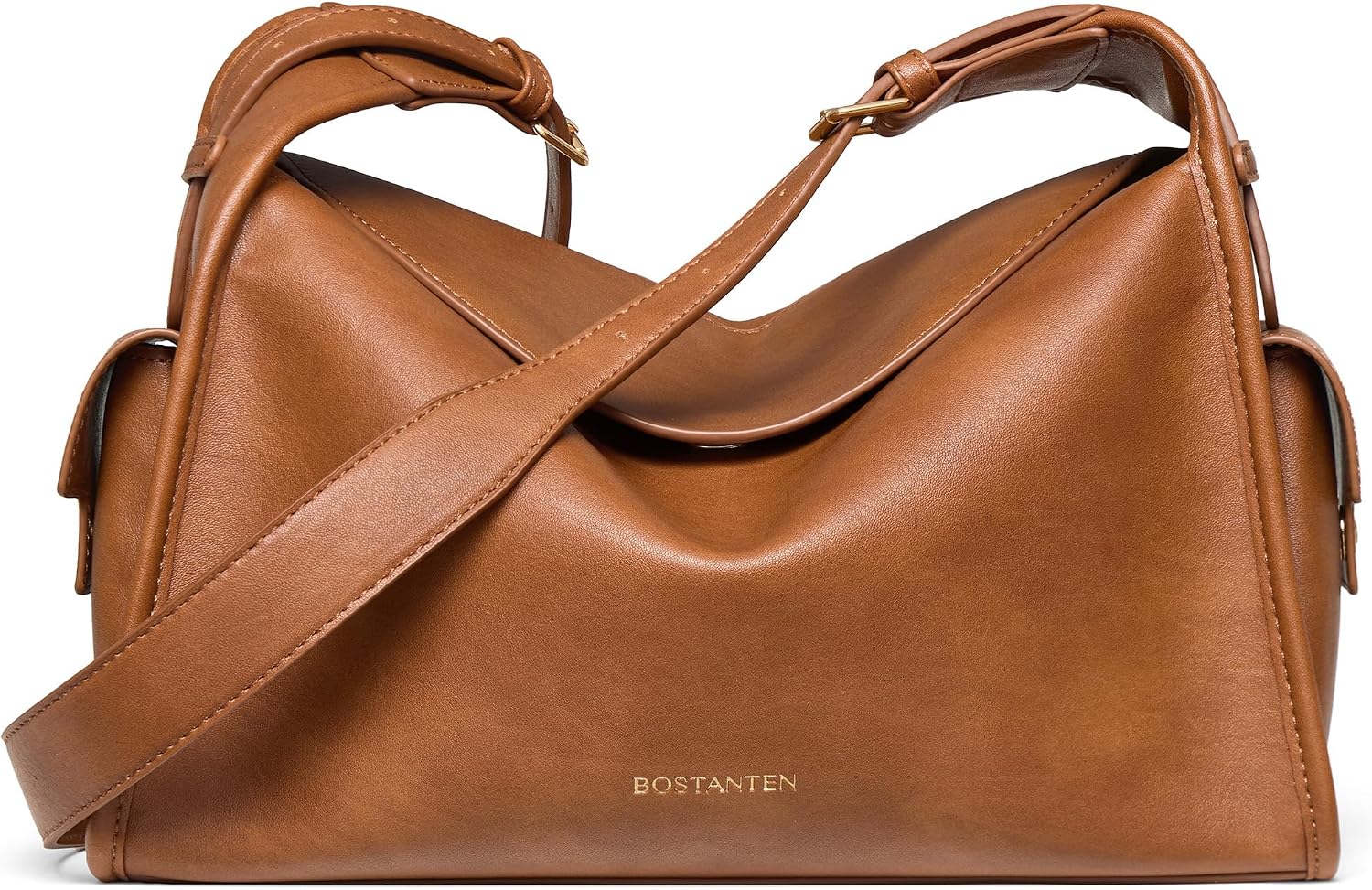 BOSTANTEN Slouchy Hobo Bag Vegan Leather Cargo Shoulder Purse for Women