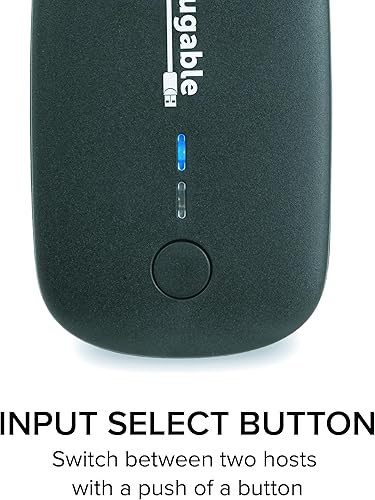 Miniatura 2 de Plugable Interruptor de uso compartido USB 2.0 para compartir un puerto de dispositivo USB con un botón entre dos computadoras (interruptor de