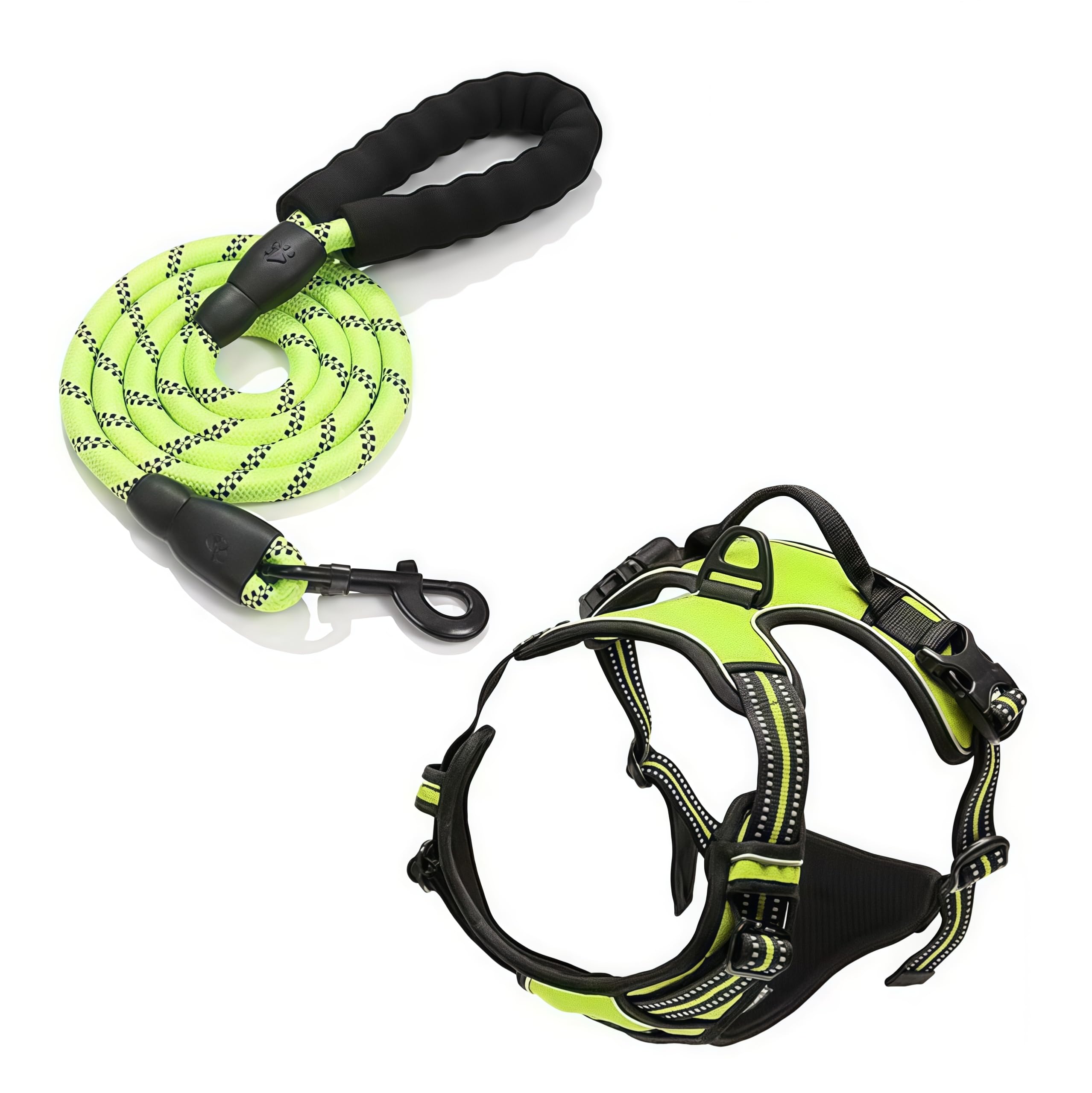 PawSafe No Pull Dog Harness-This dog harness features an ergonomic, anti-pull design and a handle for easy control in stressful situations. (Green1,M)