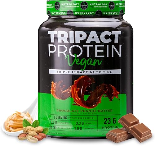 Miniatura 1 de Tripact Proteína vegana sin OMG proteínas vegetales orgánicas superalimentos verduras probióticos enzimas digestivas BCAA y glutamina sin colores