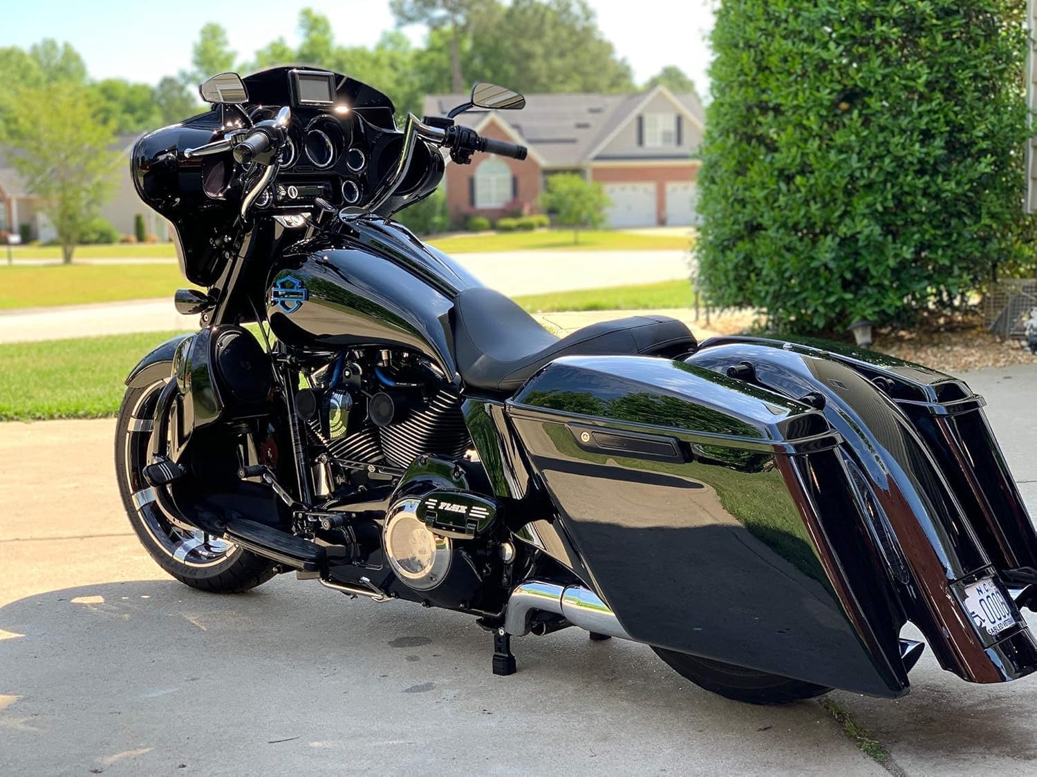 Smooth Dash Fuel Console&Gas Tank Cap Cover Compatible Carbon Fiber for Harley Davidson 2008-2023 Street Glide Electra Glide Road Glide Ultra Limited Harley Touring Gloss Black