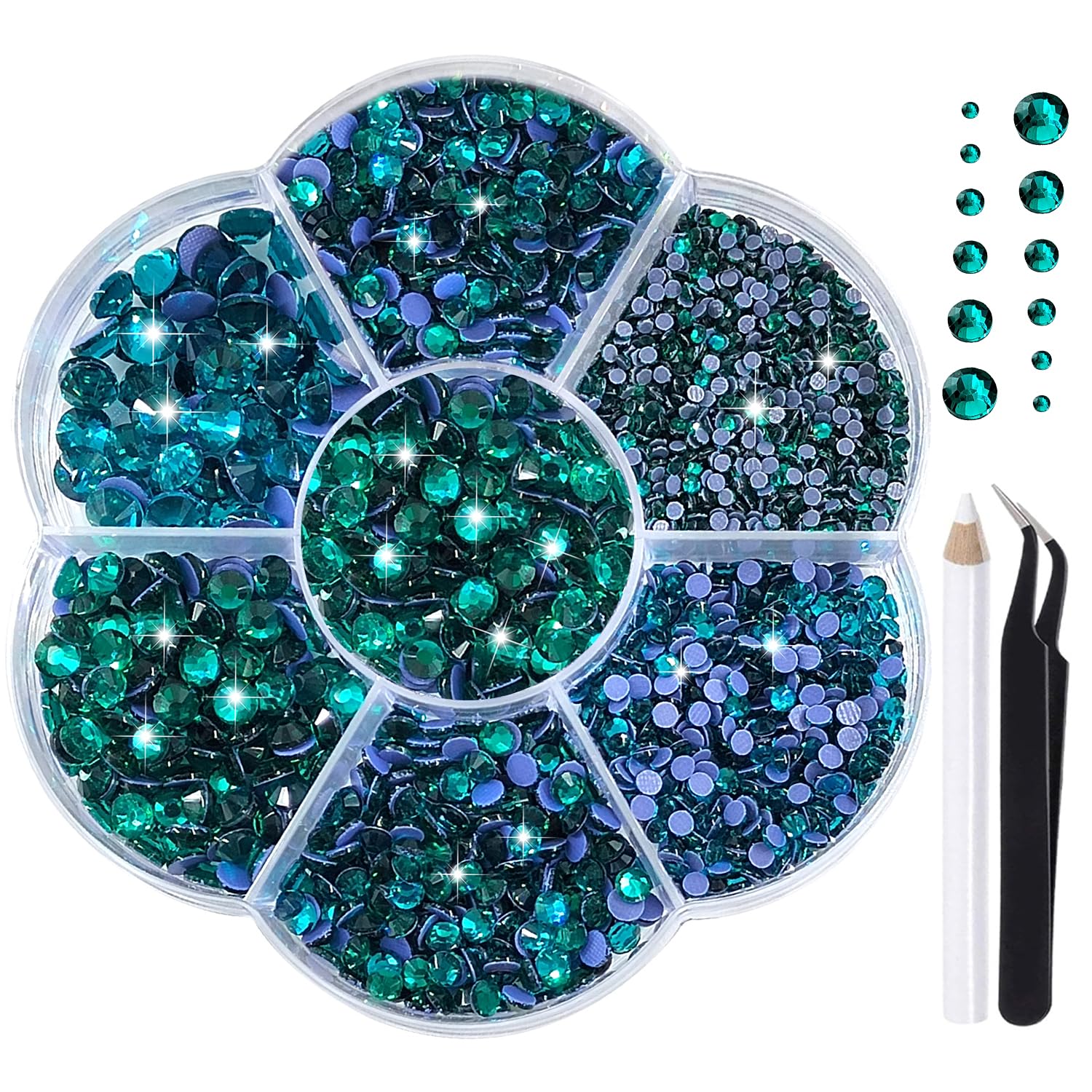 Liliume 5000 strass Hotfix in 21 colori, 5 misure, 2 mm, 3 mm, 4 mm, 4,8 mm, per tessuti fai da te (bianco-AB