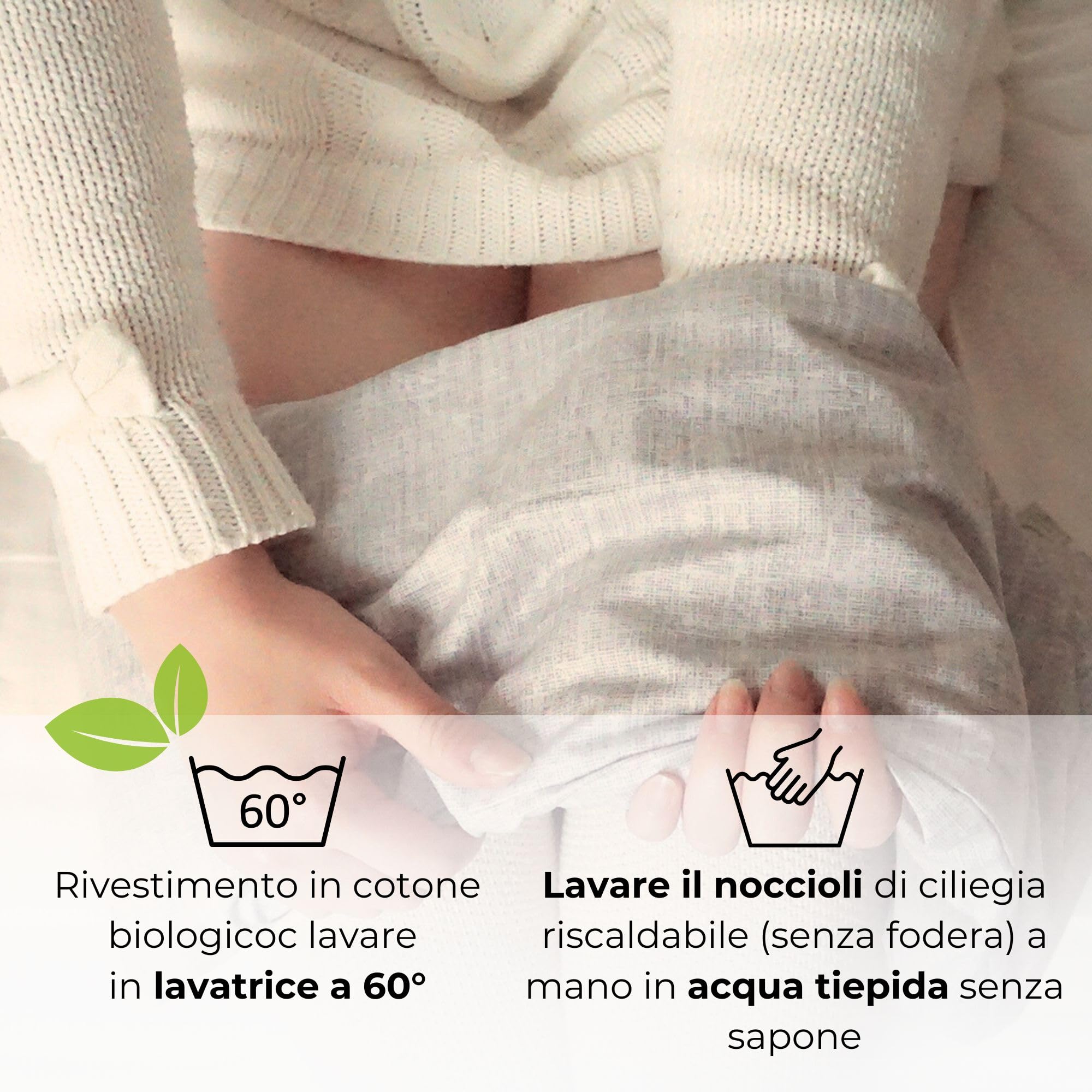 Cuscino Noccioli Ciliegia riscaldabile | Grande XXL lungo 60x20 cm | Cuscino Termico cervicale, semi di ciliegio: collo, spalle, schiena, stomaco | Senza sostanze nocive: OEKO TEX (Blu)
