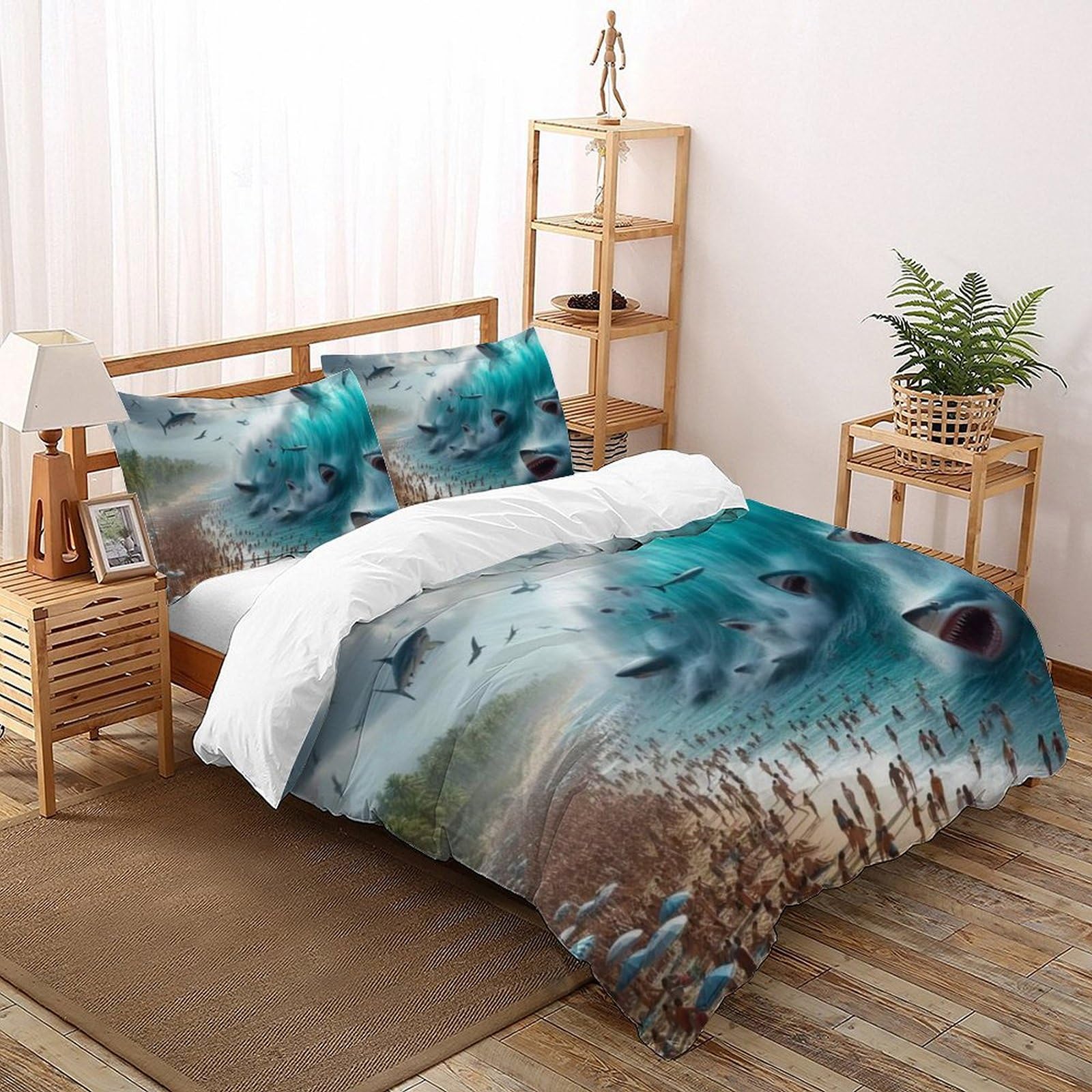 Housse de couette requin pour chambre d'enfant passionné d'océan